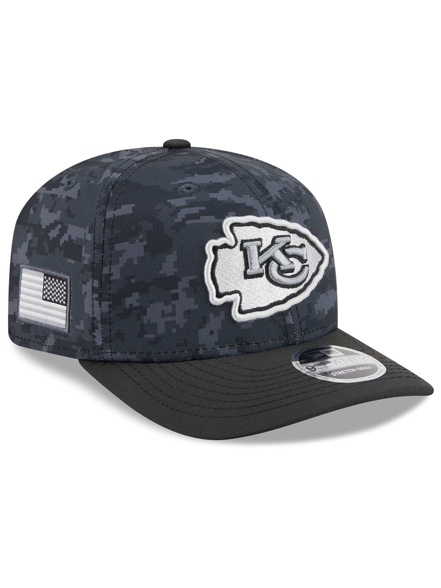 Kansas City Chiefs 2026 NFL Salute to Service 9SEVENTY Stretch-Snap Cap Black