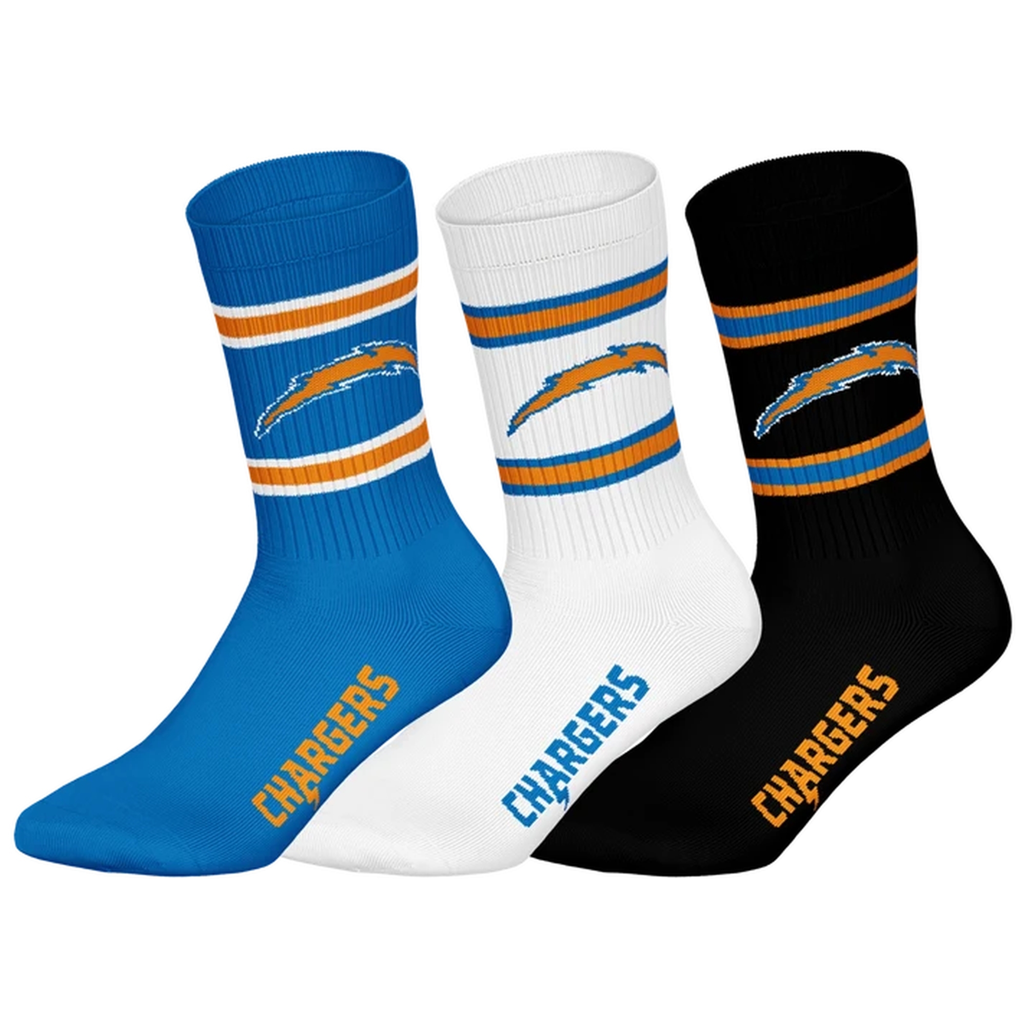 Los Angeles Chargers Huddle NFL Crew Socks (3-Pack)