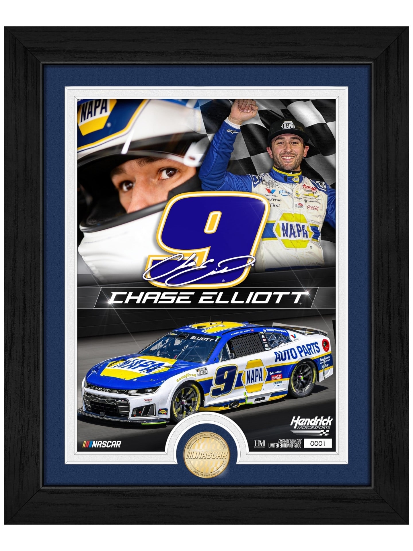 Chase Elliot Hendrick Motorsports Bronze Coin Gerahmtes NASCAR Bild