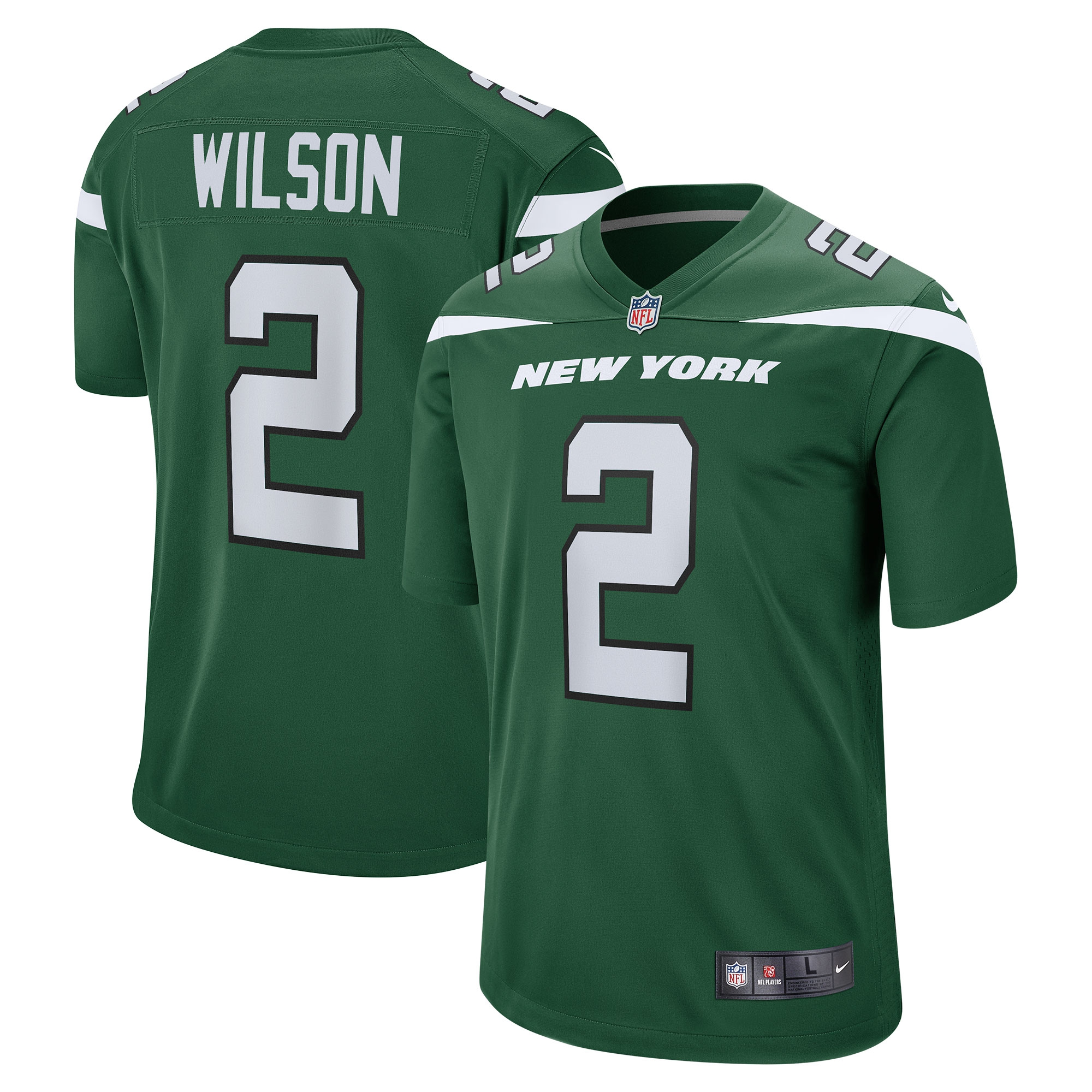 Zach Wilson #2 New York Jets Nike Game NFL Football Trikot Grün