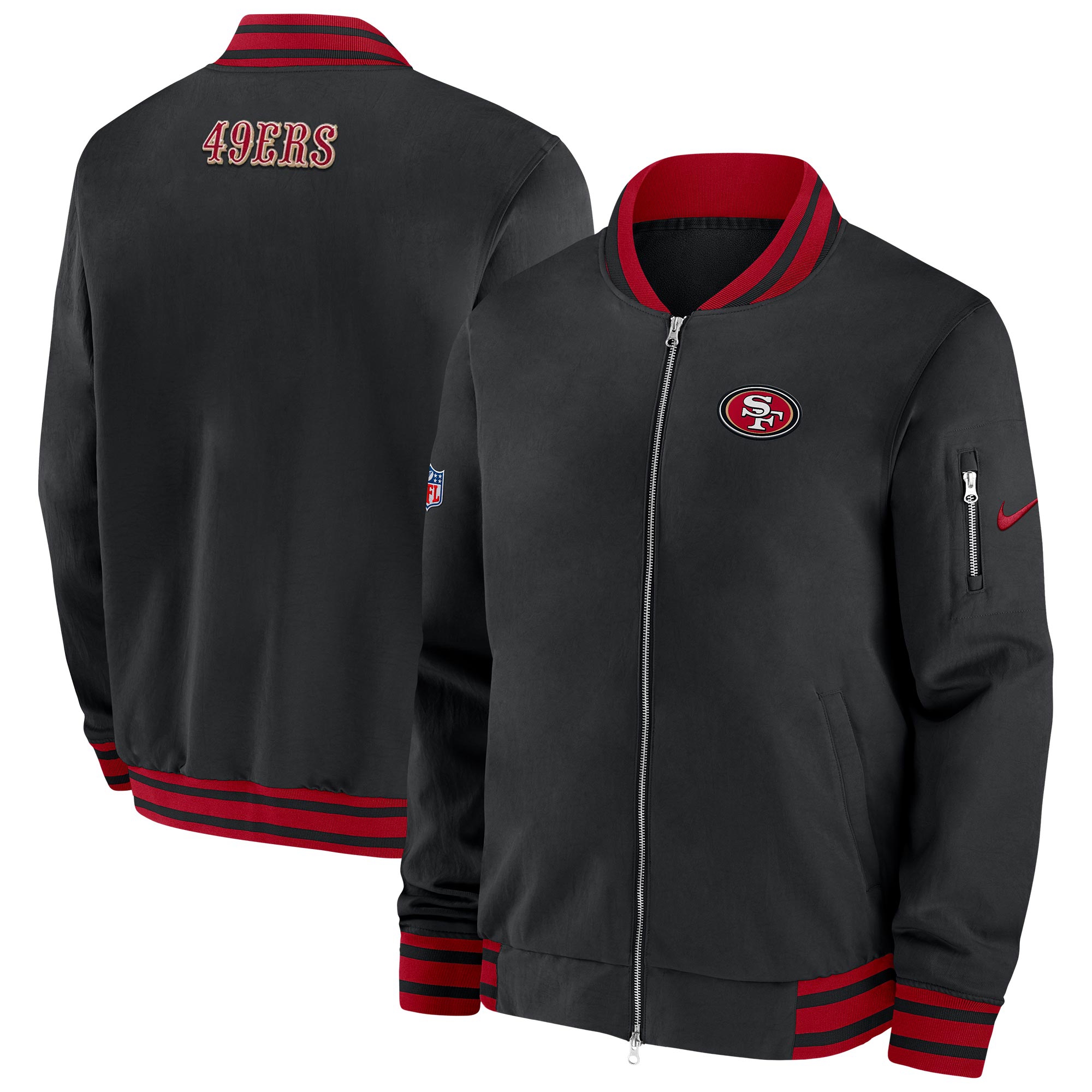 San Francisco 49ers NFL Sideline Nike Coach Bomber Jacke
