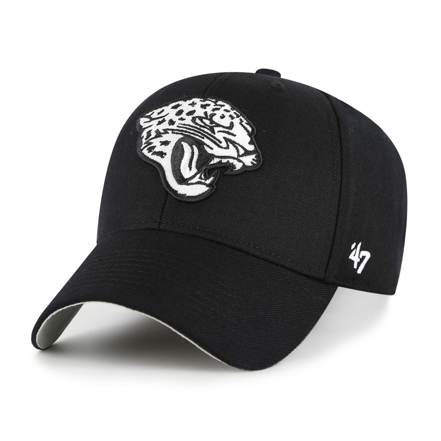 Jacksonville Jaguars Black & White '47 MVP Adjustable NFL Cap Black