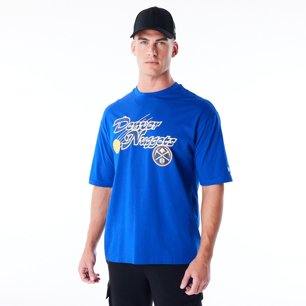 Denver Nuggets Script New Era Oversized NBA T-Shirt Blau