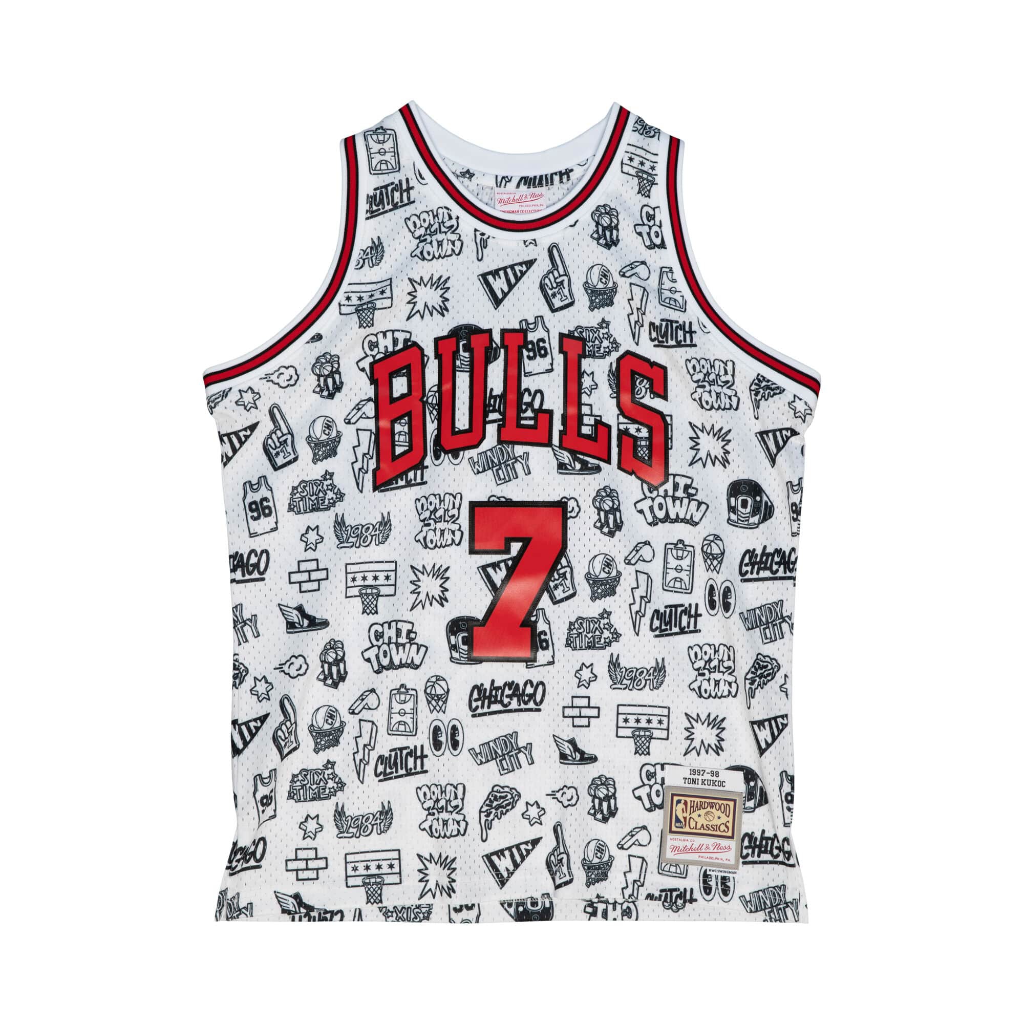 Toni Kukoč #7 Chicago Bulls Doodle Mitchell & Ness Swingman NBA Trikot