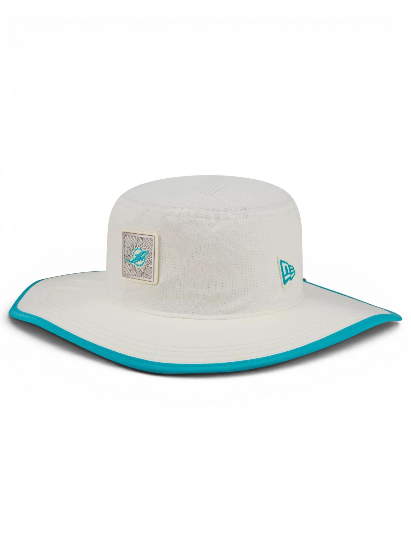 Miami Dolphins 2026 NFL Training Camp Panama Flex Bucket Hat Cream/Aqua