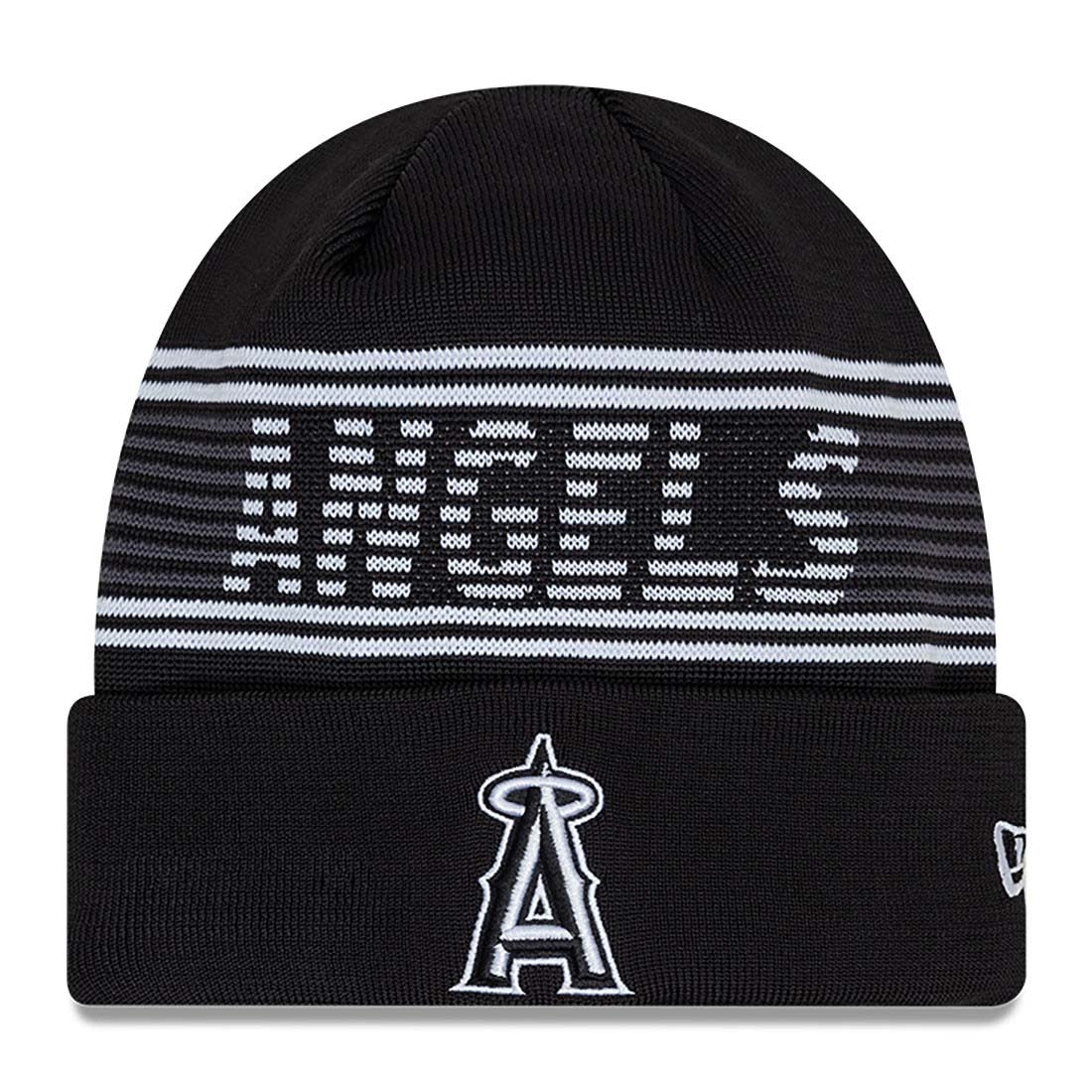 Los Angeles Angels Black Colorway 2024 MLB Clubhouse New Era Beanie Knit