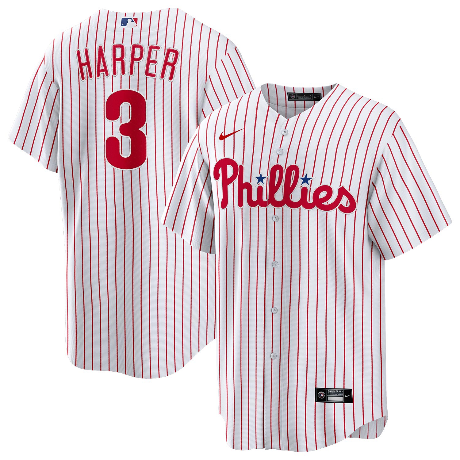 Bryce Harper #3 Philadelphia Phillies Nike MLB Trikot Pinstripe