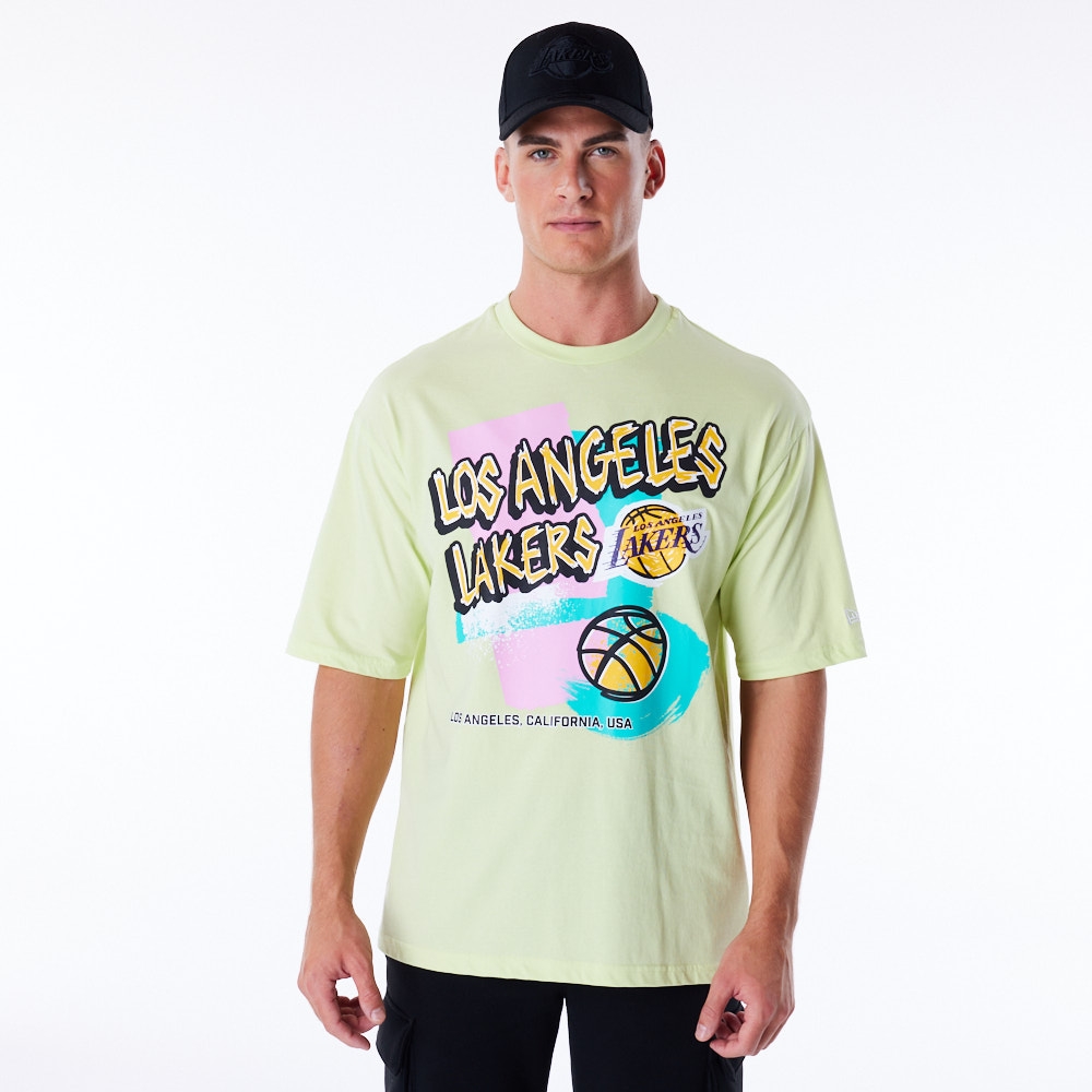 Los Angeles Lakers Retro New Era Oversized NBA T-Shirt Yellow