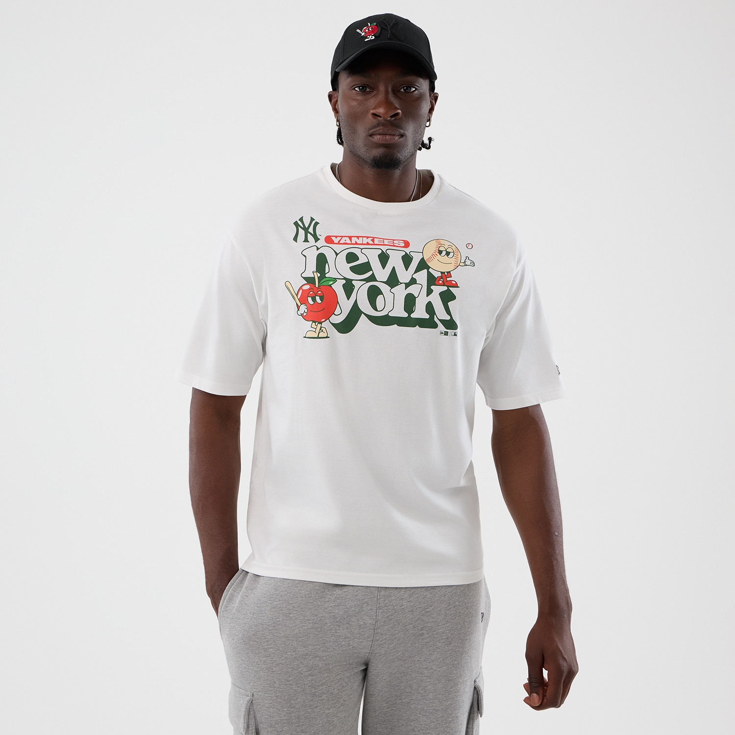 New York Yankees Icon Graphic MLB T-Shirt Weiß