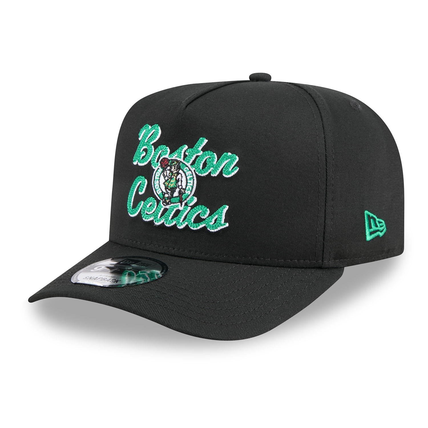 Boston Celtics NBA Chainstitch 9FIFTY A-Frame Snapback Cap Schwarz