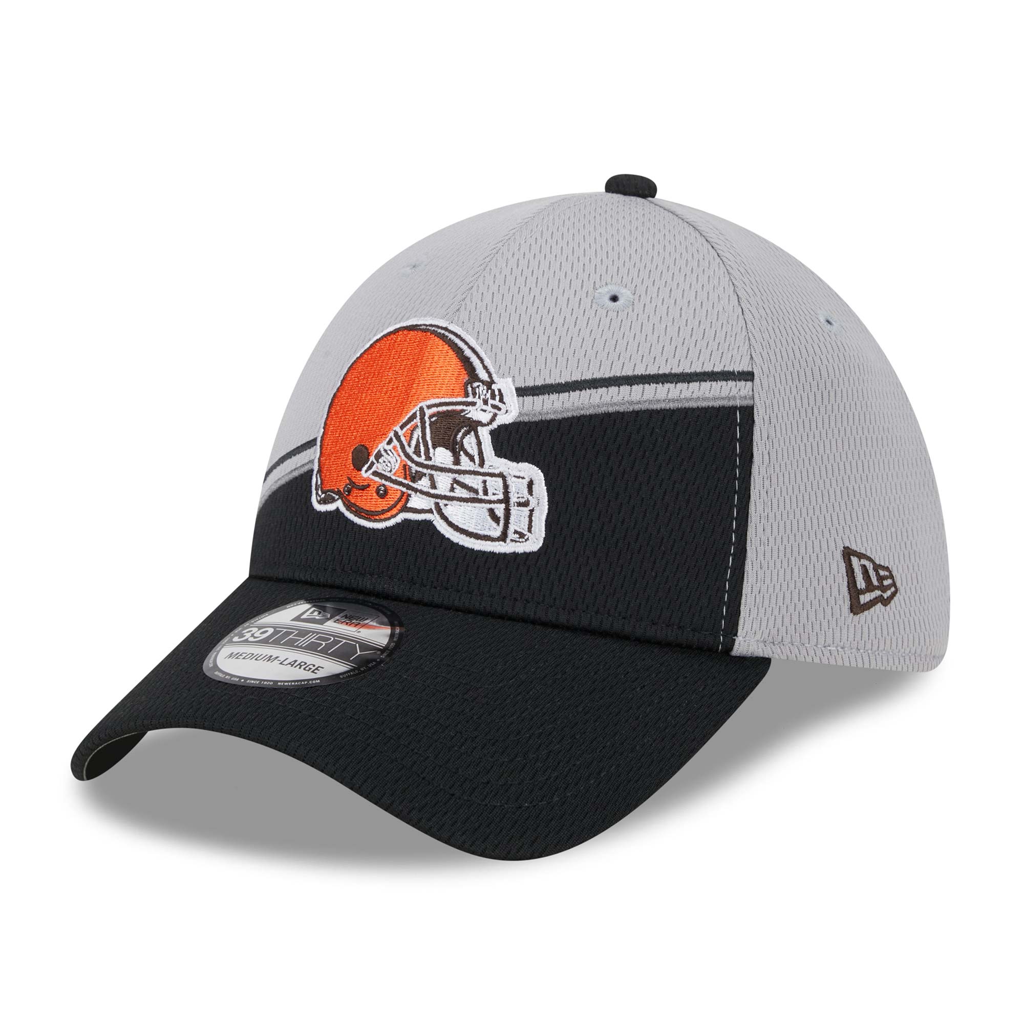 Cleveland Browns Colorway 2023 NFL Sideline New Era 39THIRTY Flex Cap Grau