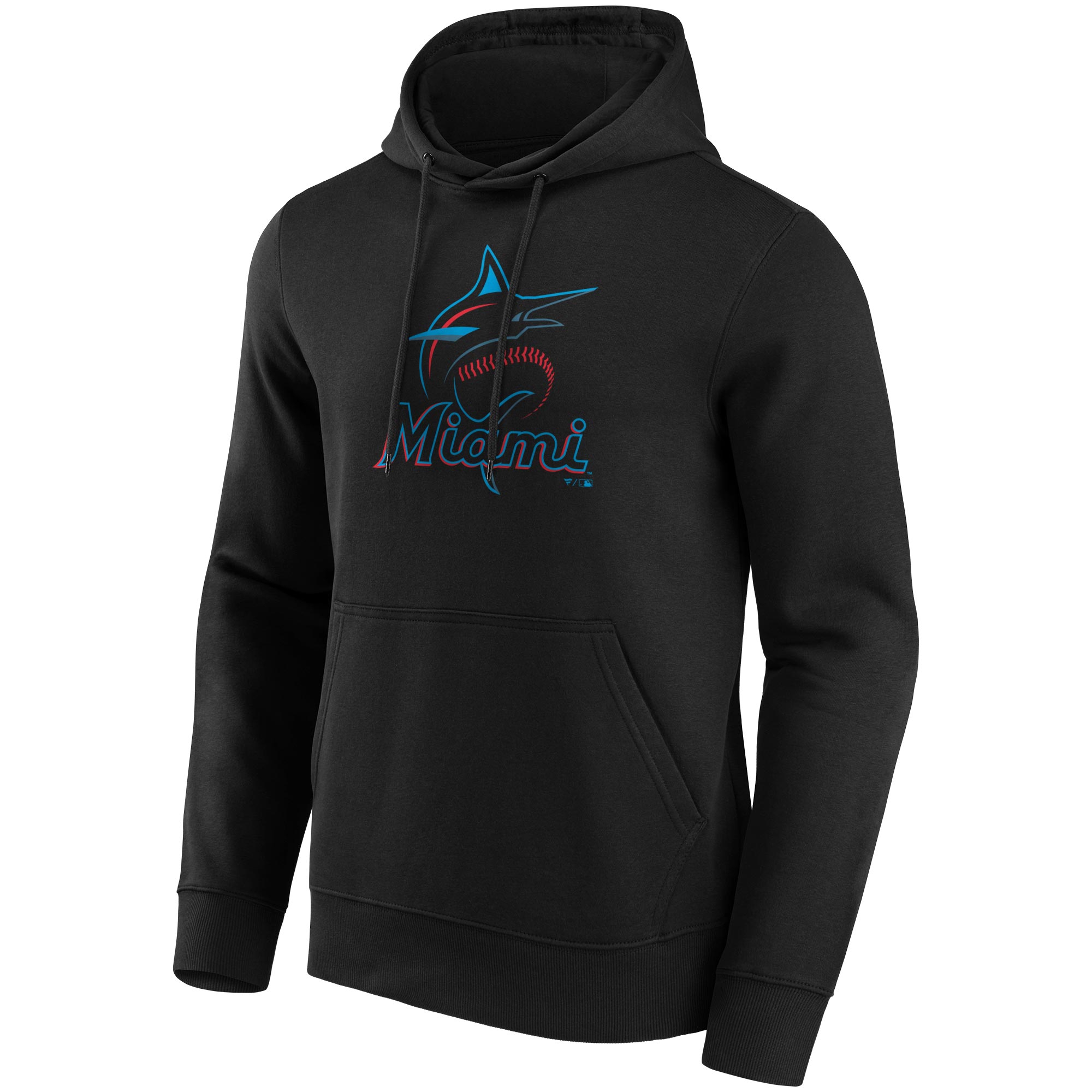 Miami Marlins Crest Logo Fanatics MLB Hoodie Black
