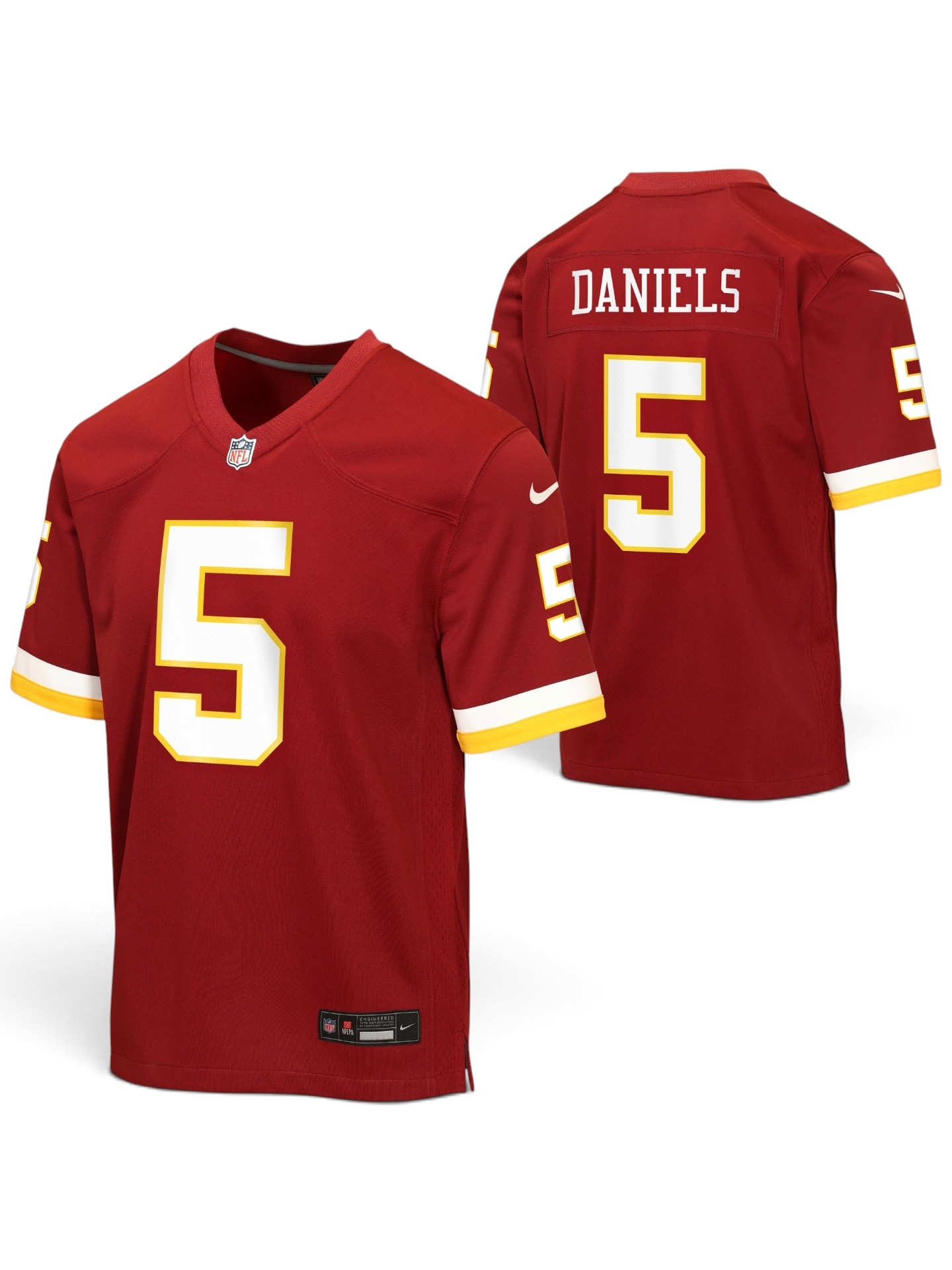 Jayden Daniels #5 Washington Commanders Game NFL Trikot Burgunder (YOUTH)