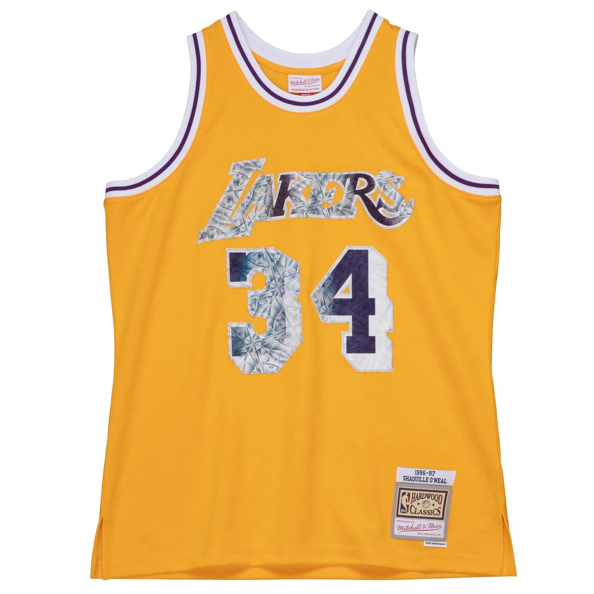 Shaq O'Neal #34 Los Angeles Lakers 75th Anniversary Mitchell & Ness Swingman NBA Trikot Gelb