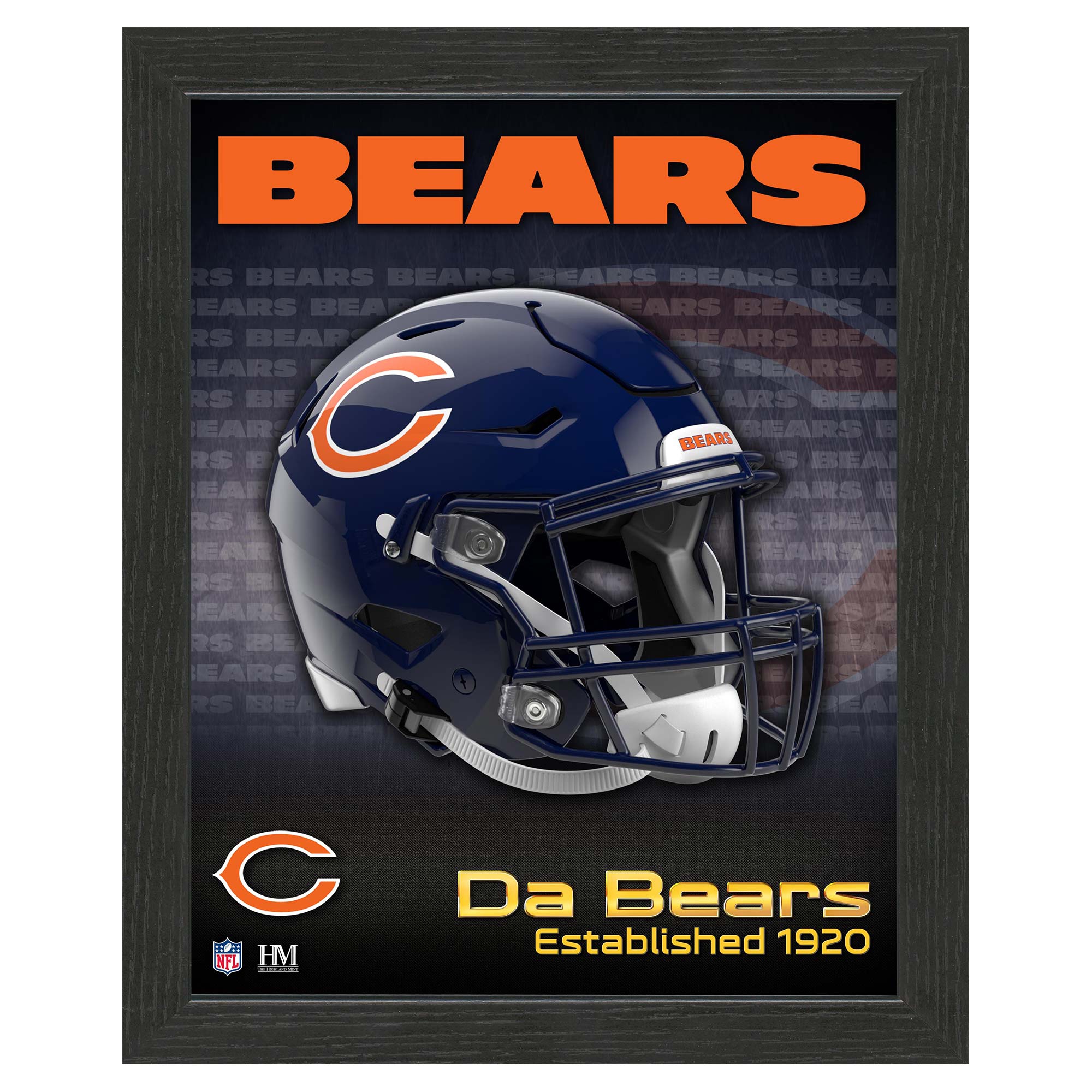 Chicago Bears NFL Team Helmet Gerahmtes Bild
