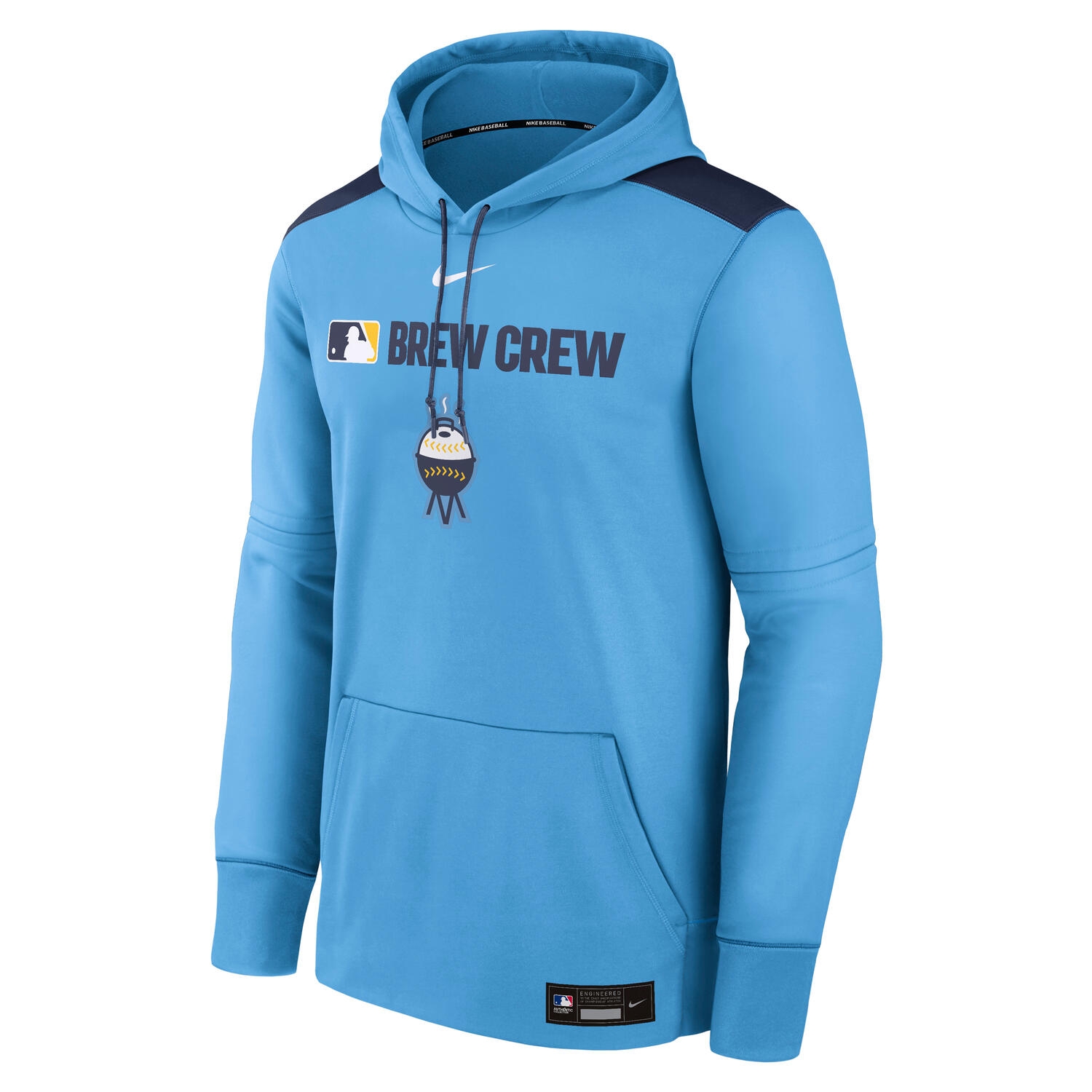 Milwaukee Brewers 2025 City Connect MLB Authentic Therma Hoodie Blau