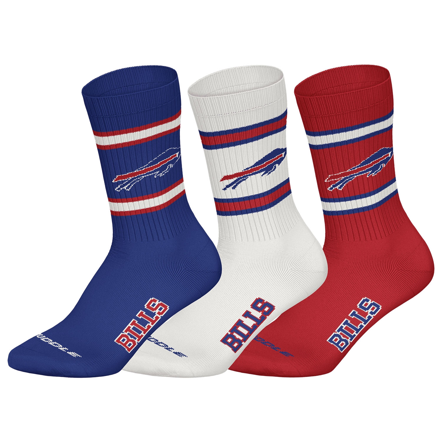 Buffalo Bills Team Set NFL Crew Socken (3er-Pack)