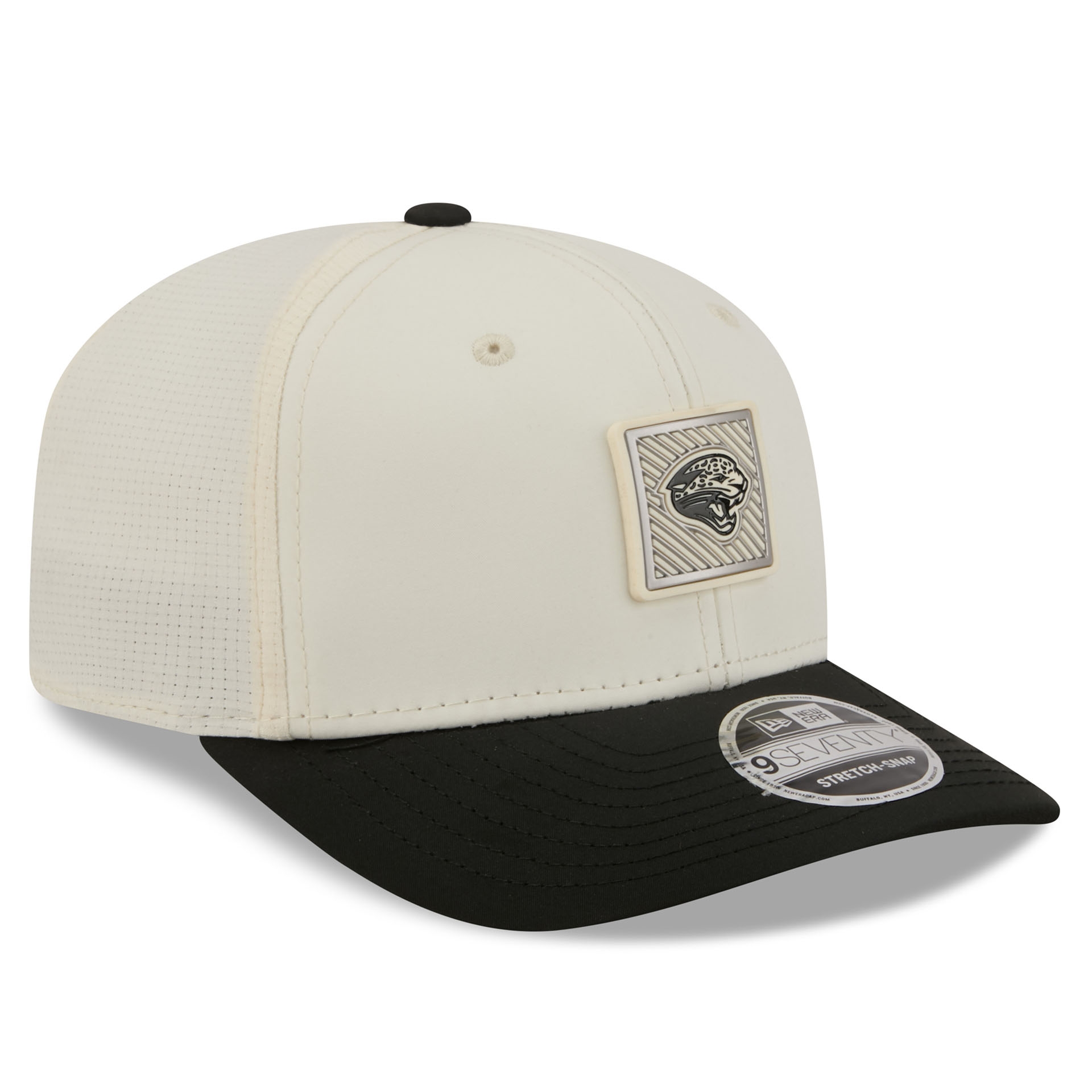 Jacksonville Jaguars 2026 NFL Training Camp Historic Logo 9SEVENTY Stretch-Snap Cap Cream/Black