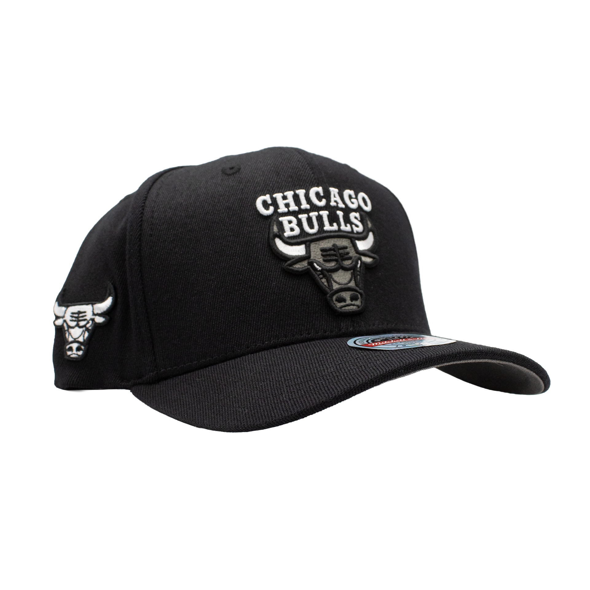 Chicago Bulls Monochrome Classic Red Stretch-Snap NBA Cap Black