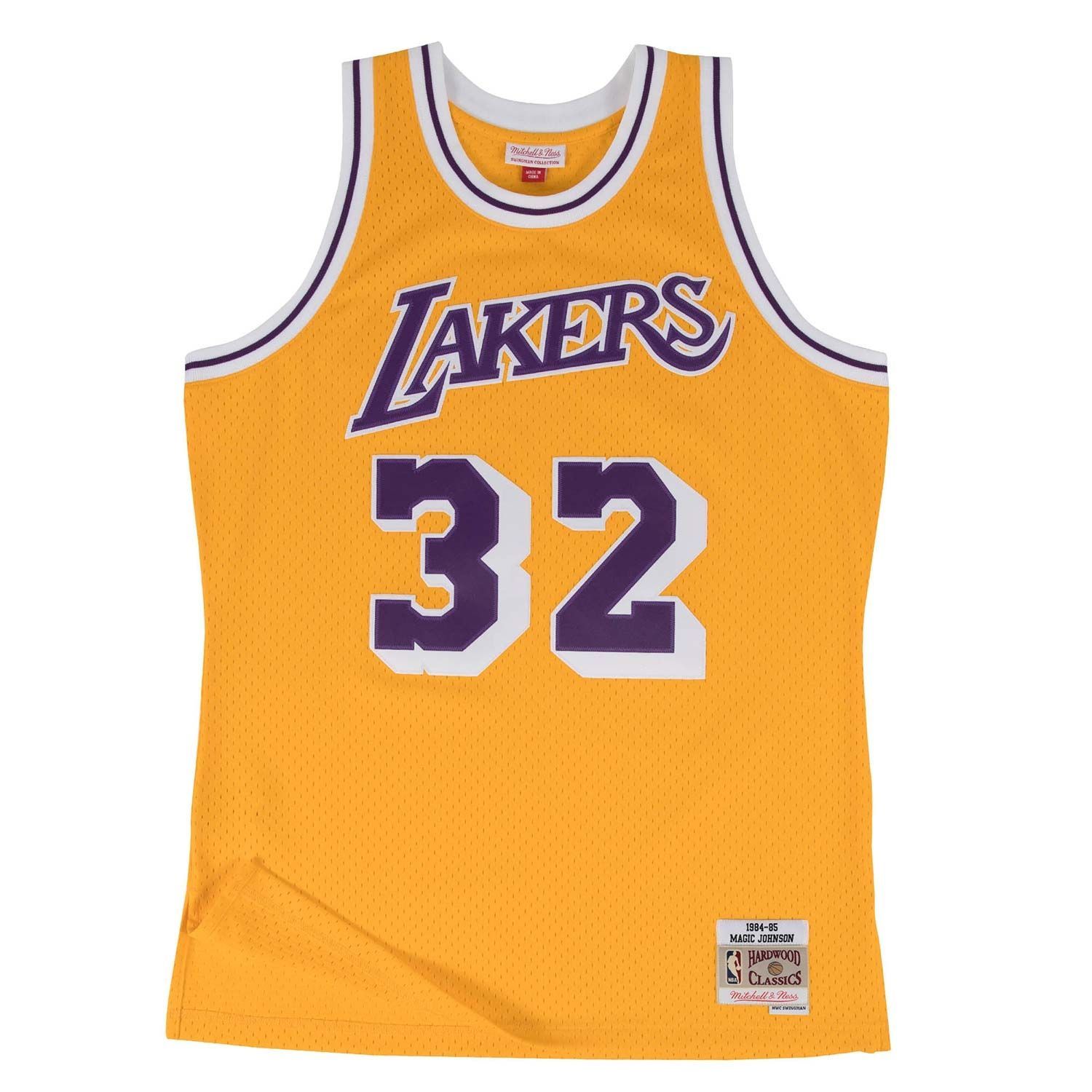 Magic Johnson #32 Los Angeles Lakers 1984-85 Swingman NBA Trikot Gelb
