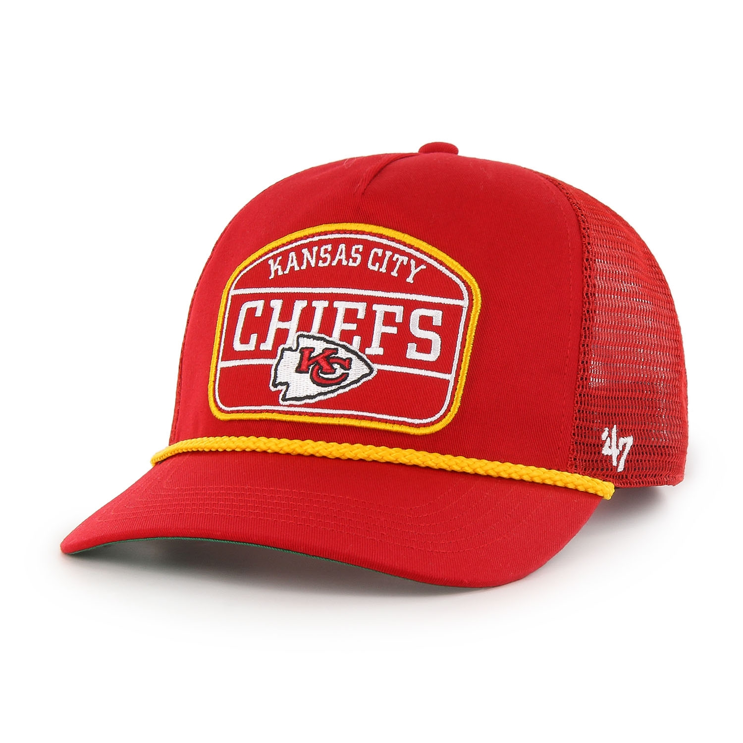 Kansas City Chiefs Hone Rope '47 Hitch RF Snapback Trucker NFL Cap Red