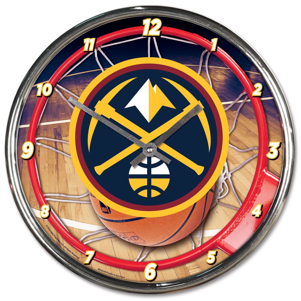 Denver Nuggets WinCraft Chrome NBA Wanduhr