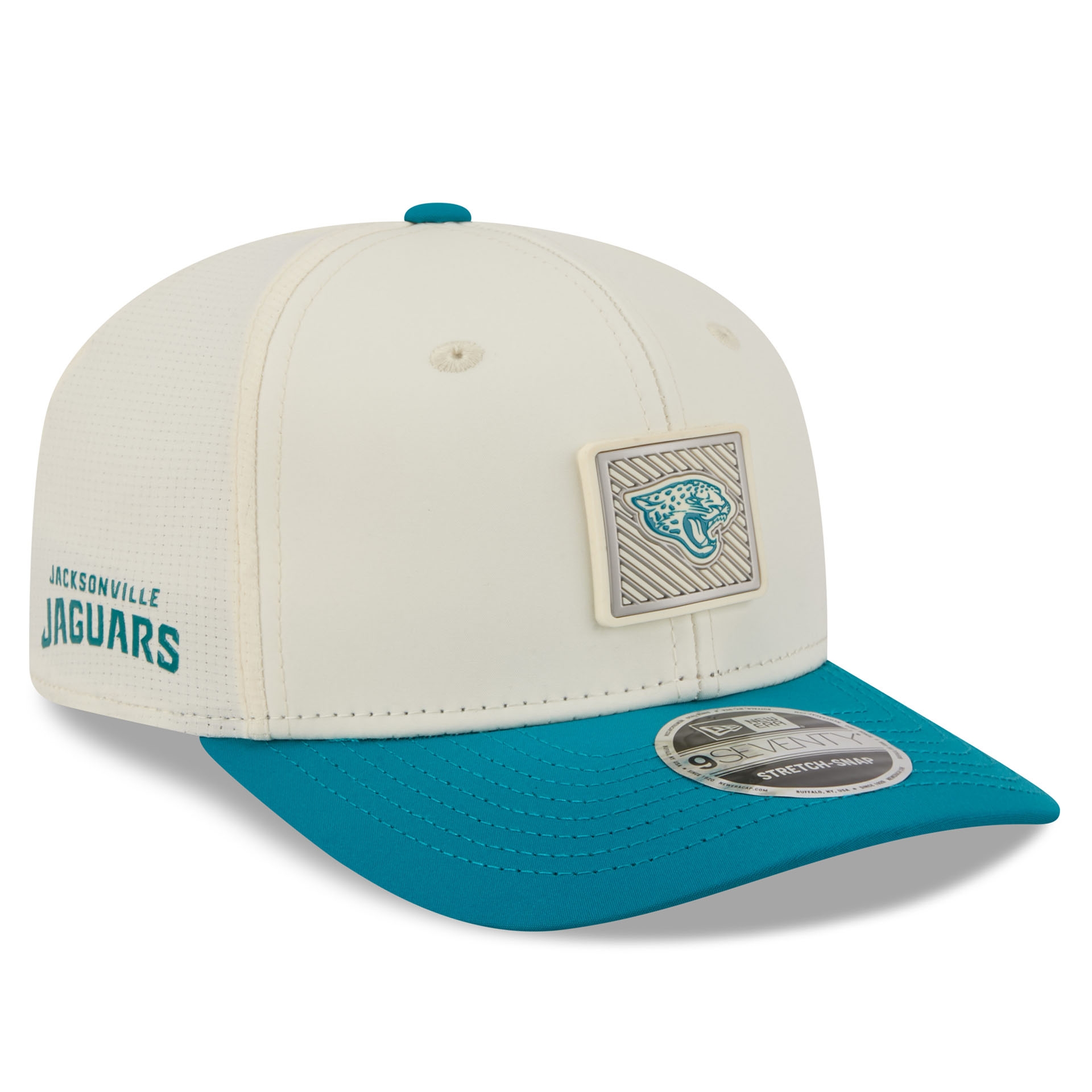 Jacksonville Jaguars 2026 NFL Training Camp 9SEVENTY Stretch-Snap Cap Cream/Teal