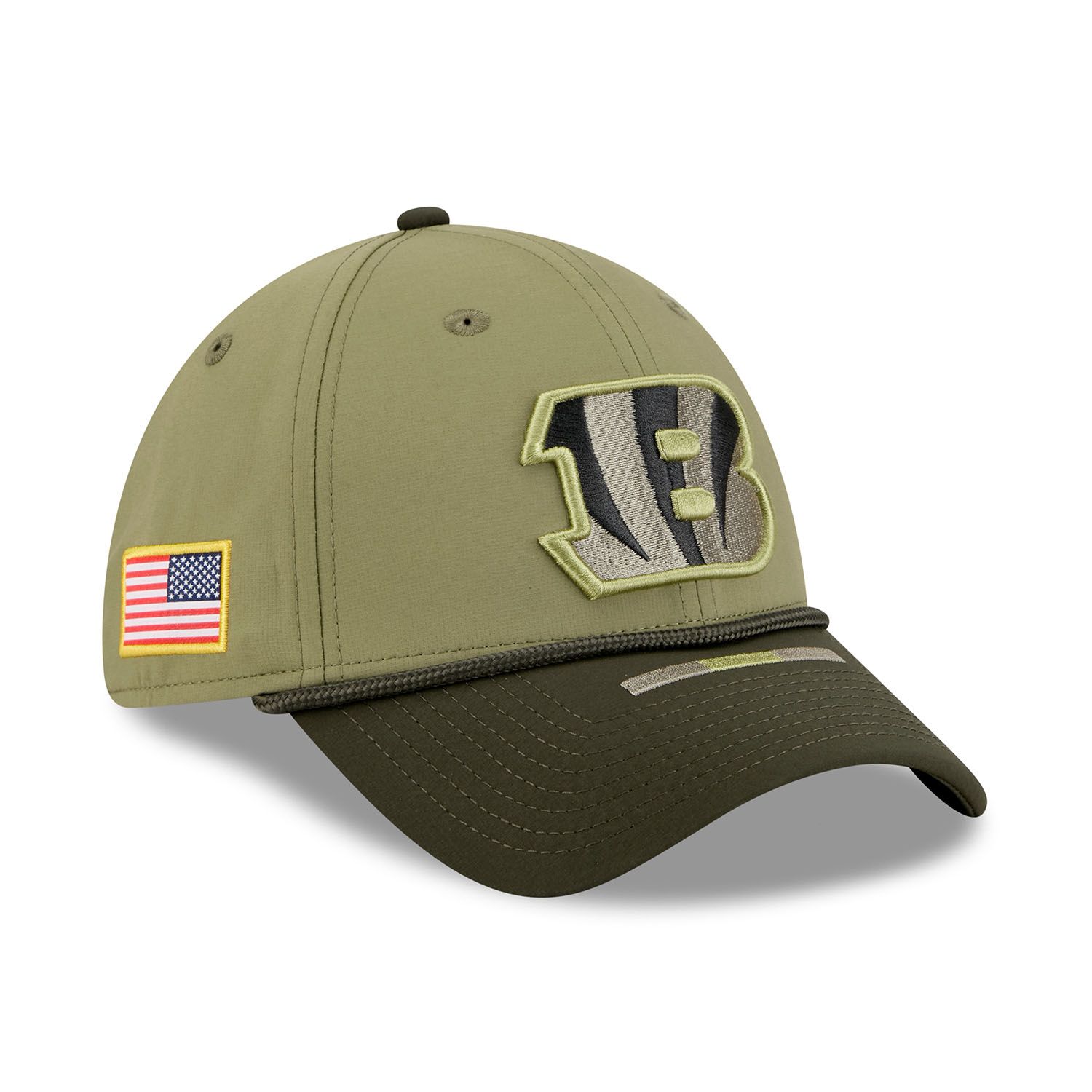 Cincinnati Bengals 2025 NFL Salute to Service 39THIRTY Flex Cap Olive