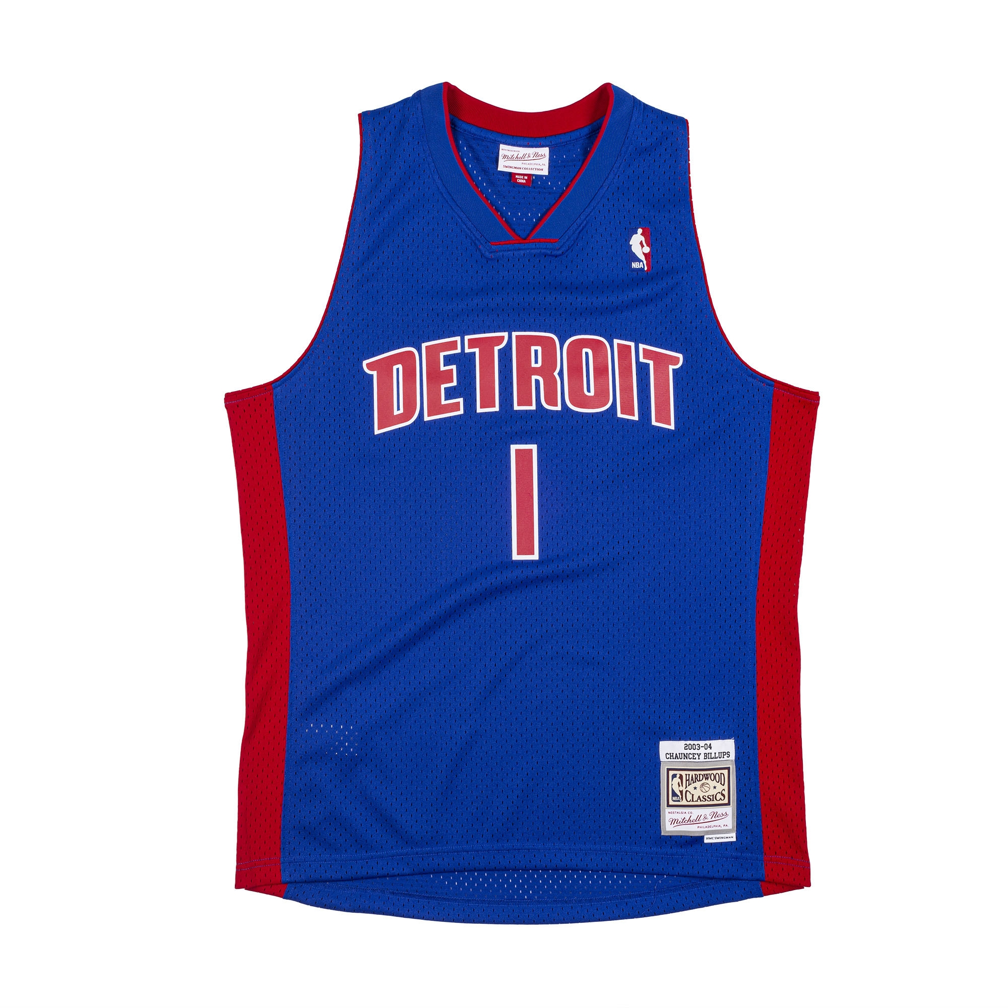 Chauncey Billups #1 Detroit Pistons 2003-04 Mitchell & Ness Swingman NBA Trikot Blau