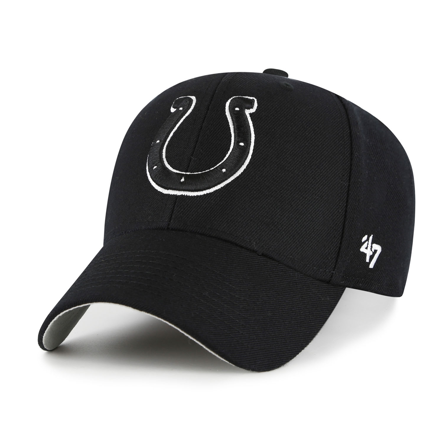 Indianapolis Colts Black & White '47 MVP Adjustable NFL Cap Black