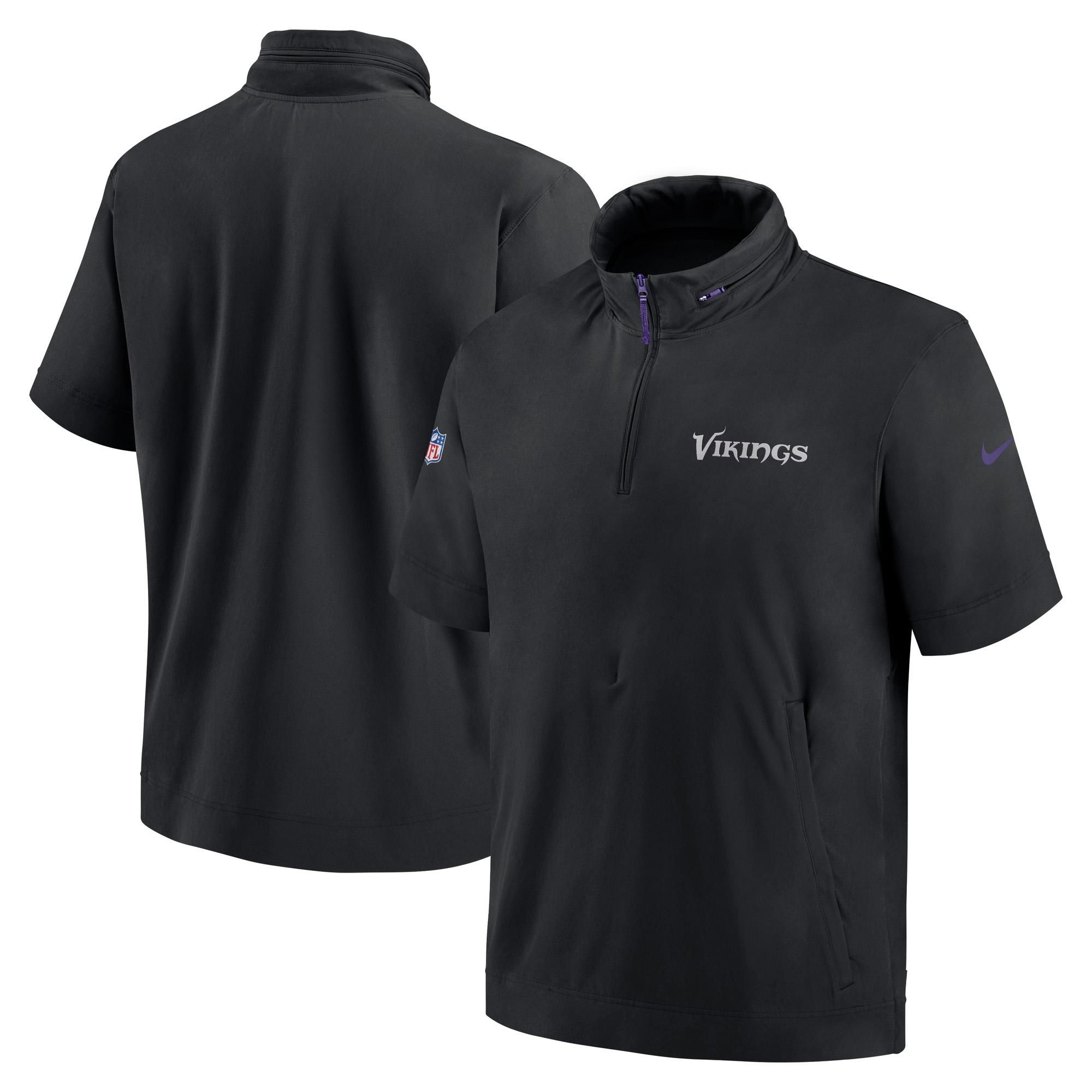 Minnesota Vikings 2024 NFL Sideline Nike Lightweight Coach Jacke Schwarz