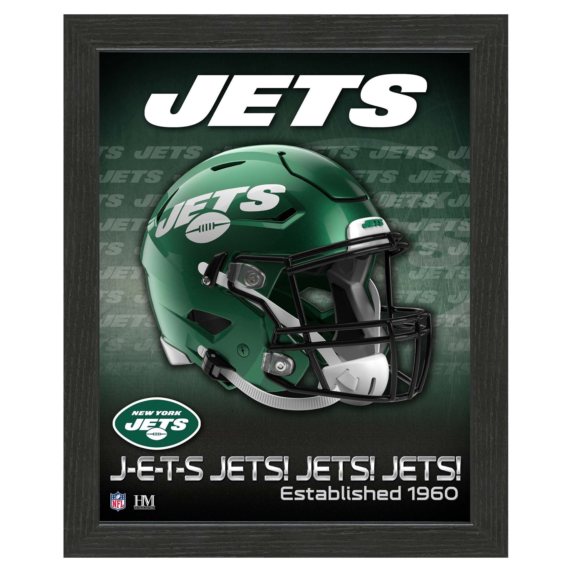 New York Jets NFL Team Helmet Gerahmtes Bild