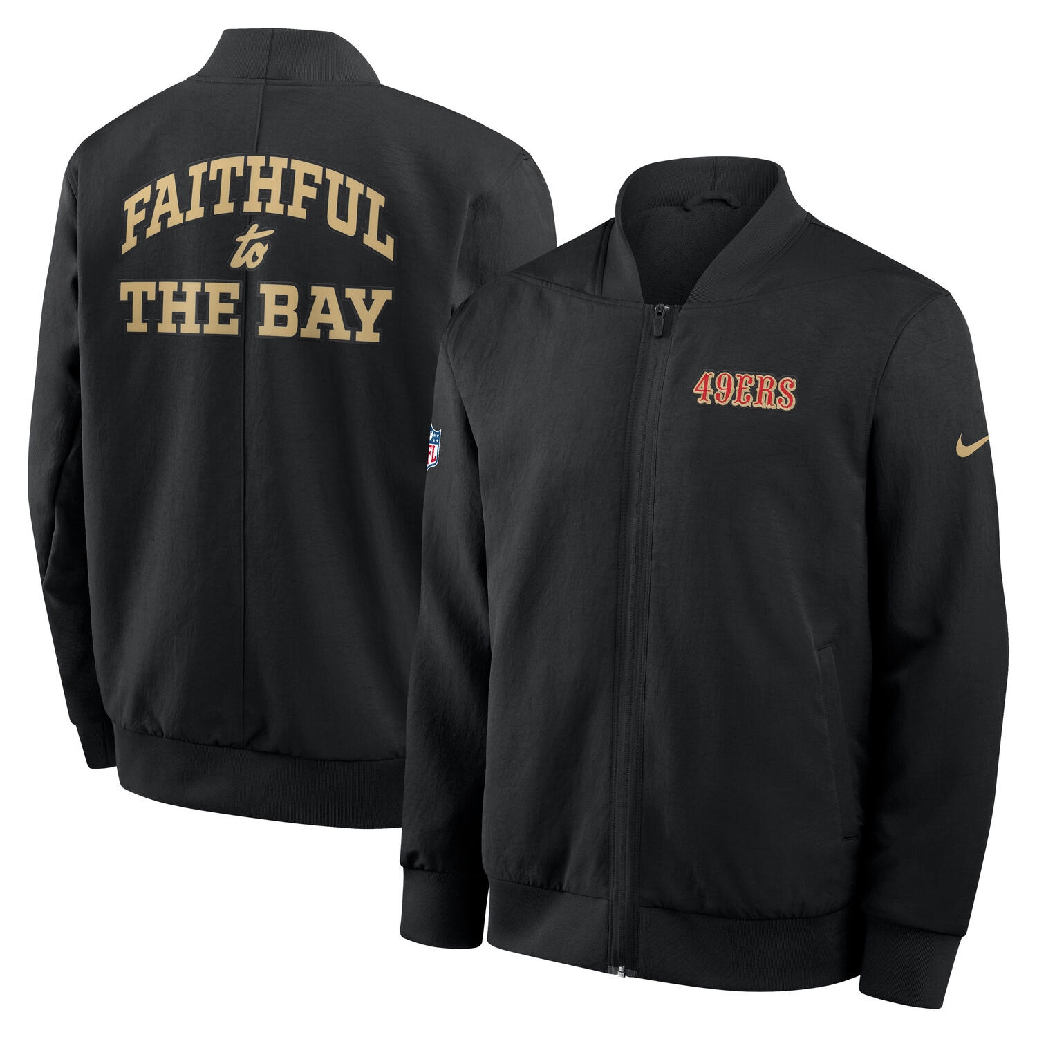 San Francisco 49ers 2025 Rivalries Sideline Bomber Jacke Black