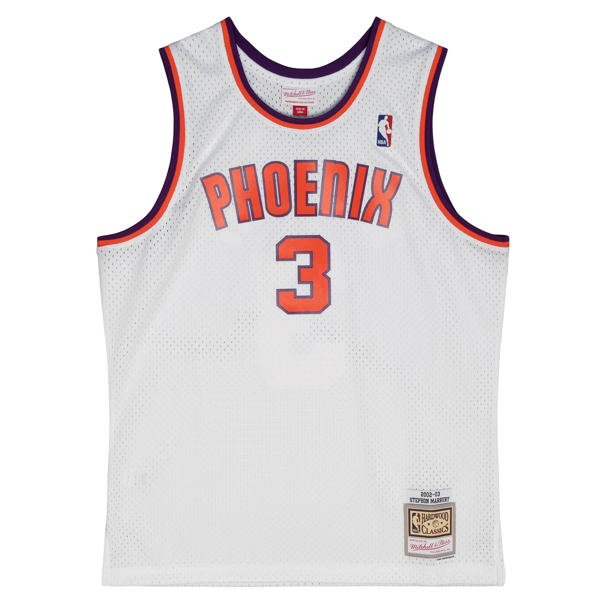 Stephon Marbury #3 Phoenix Suns 2002-03 Mitchell & Ness Swingman NBA Trikot Weiß