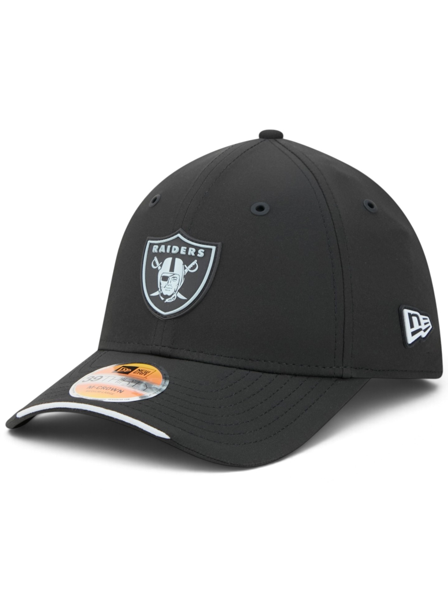 Las Vegas Raiders 2026 NFL Sideline 39THIRTY M-Crown Flex Cap Schwarz