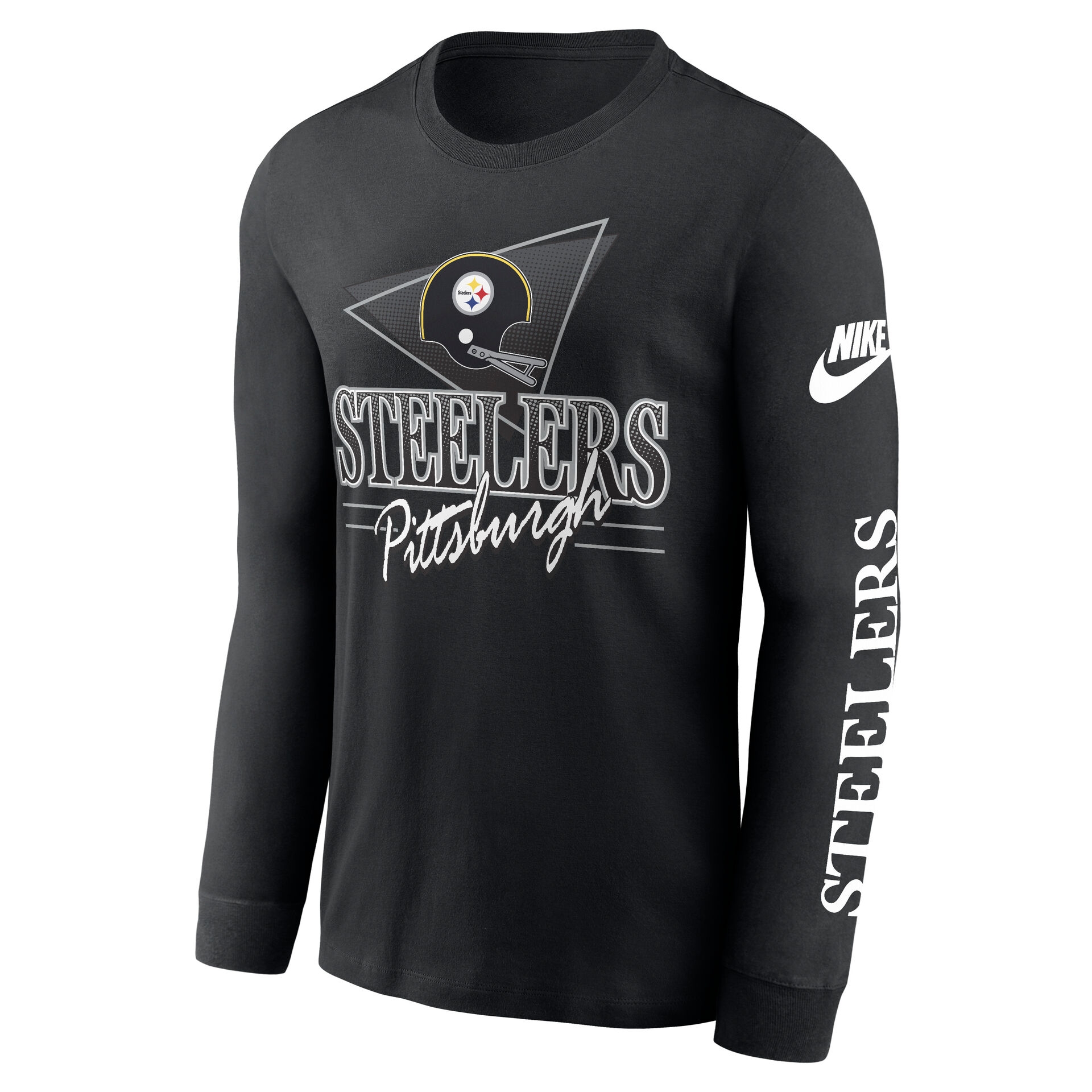 Pittsburgh Steelers Full Blitz Rewind NFL Long Sleeve T-Shirt Schwarz