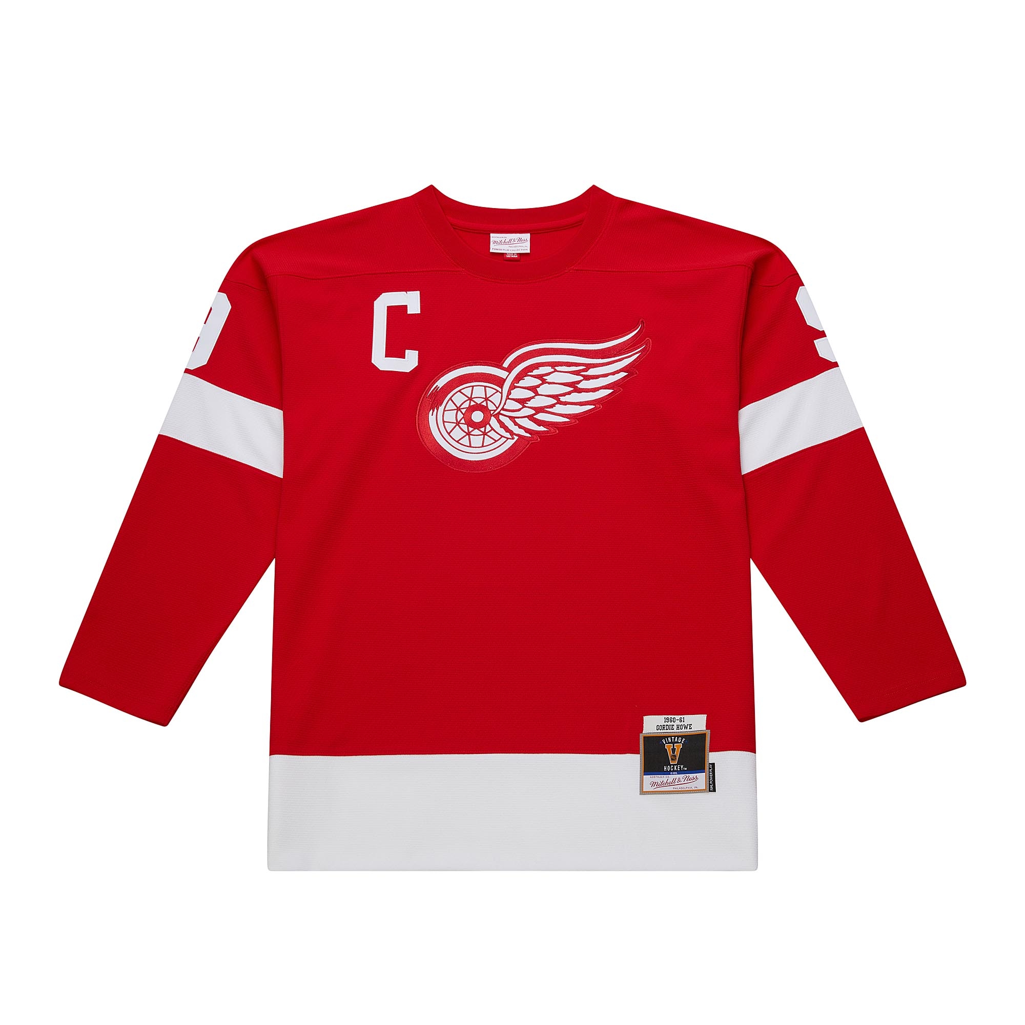 Gordie Howe #9 Detroit Red Wings 1960-61 Premium Power Play NHL Trikot Rot