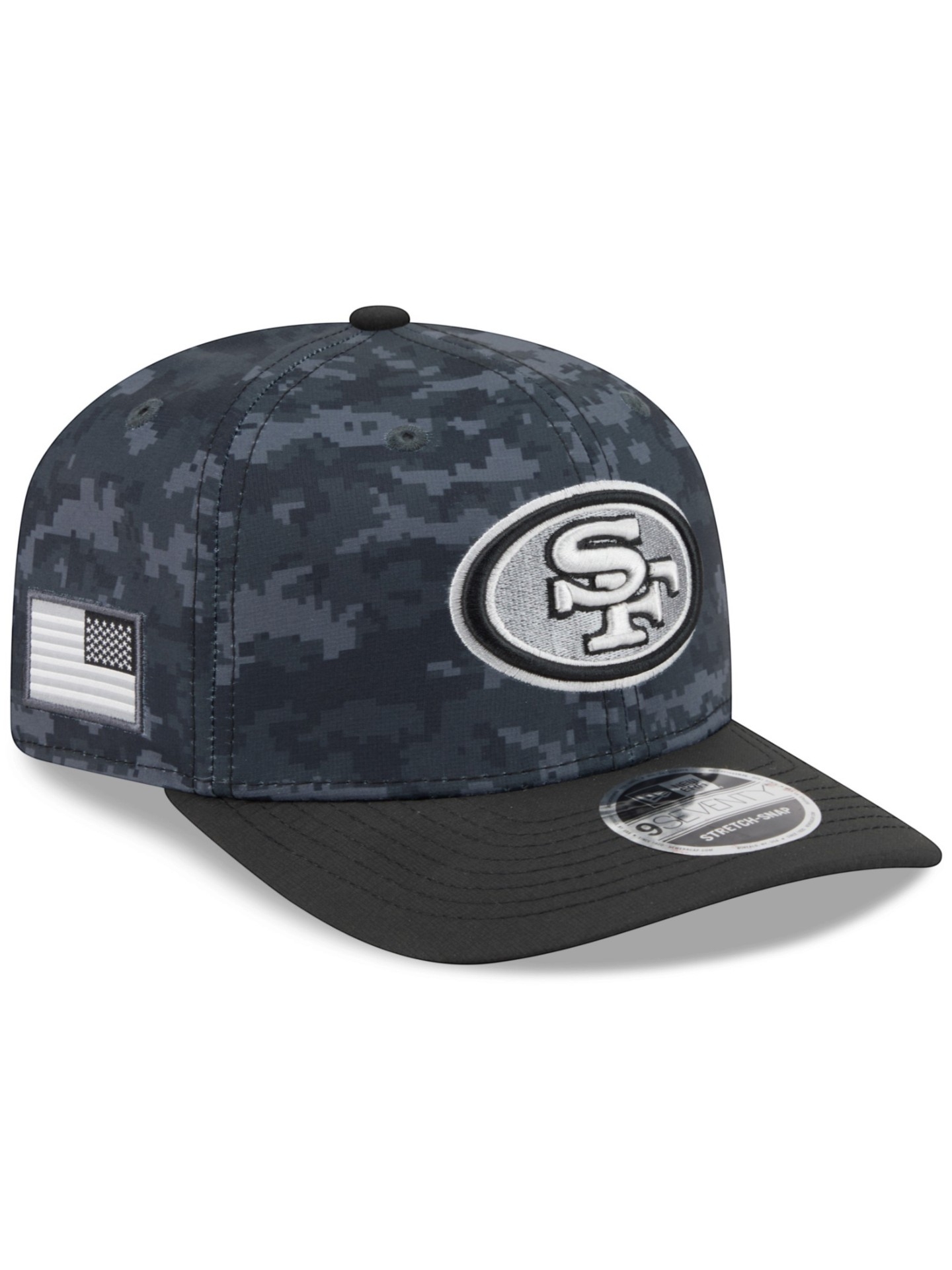 San Francisco 49ers 2026 NFL Salute to Service 9SEVENTY Stretch-Snap Cap Black
