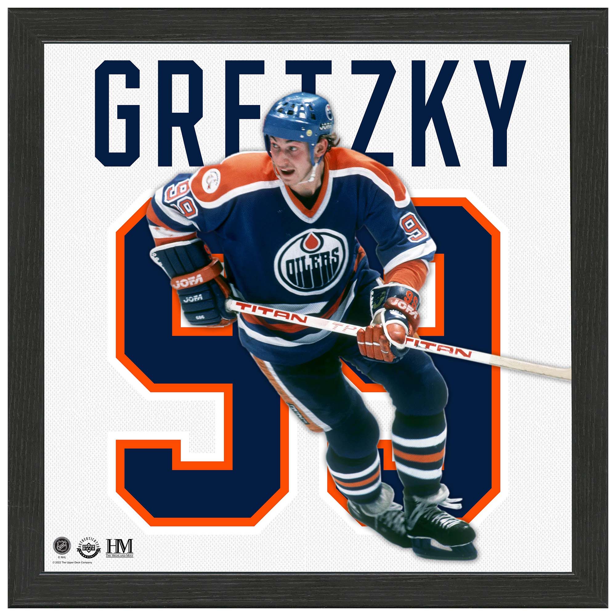 Wayne Gretzky #99 Edmonton Oilers Impact Jersey Framed NHL Photo