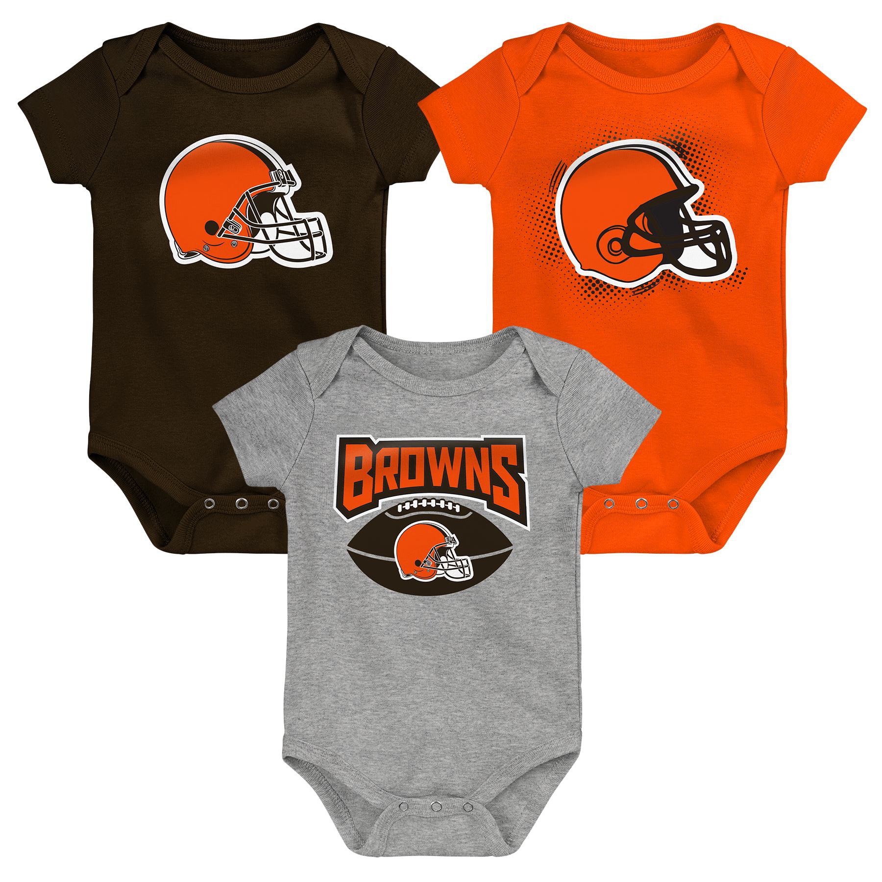 Cleveland Browns Game On Creeper NFL Baby Bodysuit Set (3er-Pack)