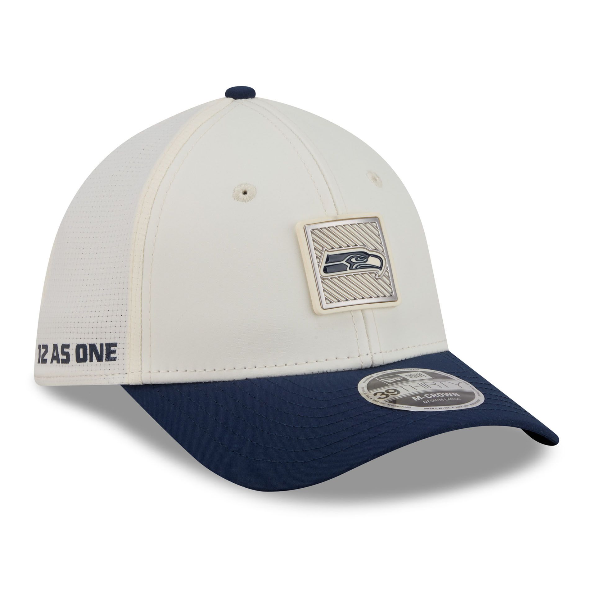Seattle Seahawks 2026 NFL Training Camp 39THIRTY Flex Cap Cream/Navy