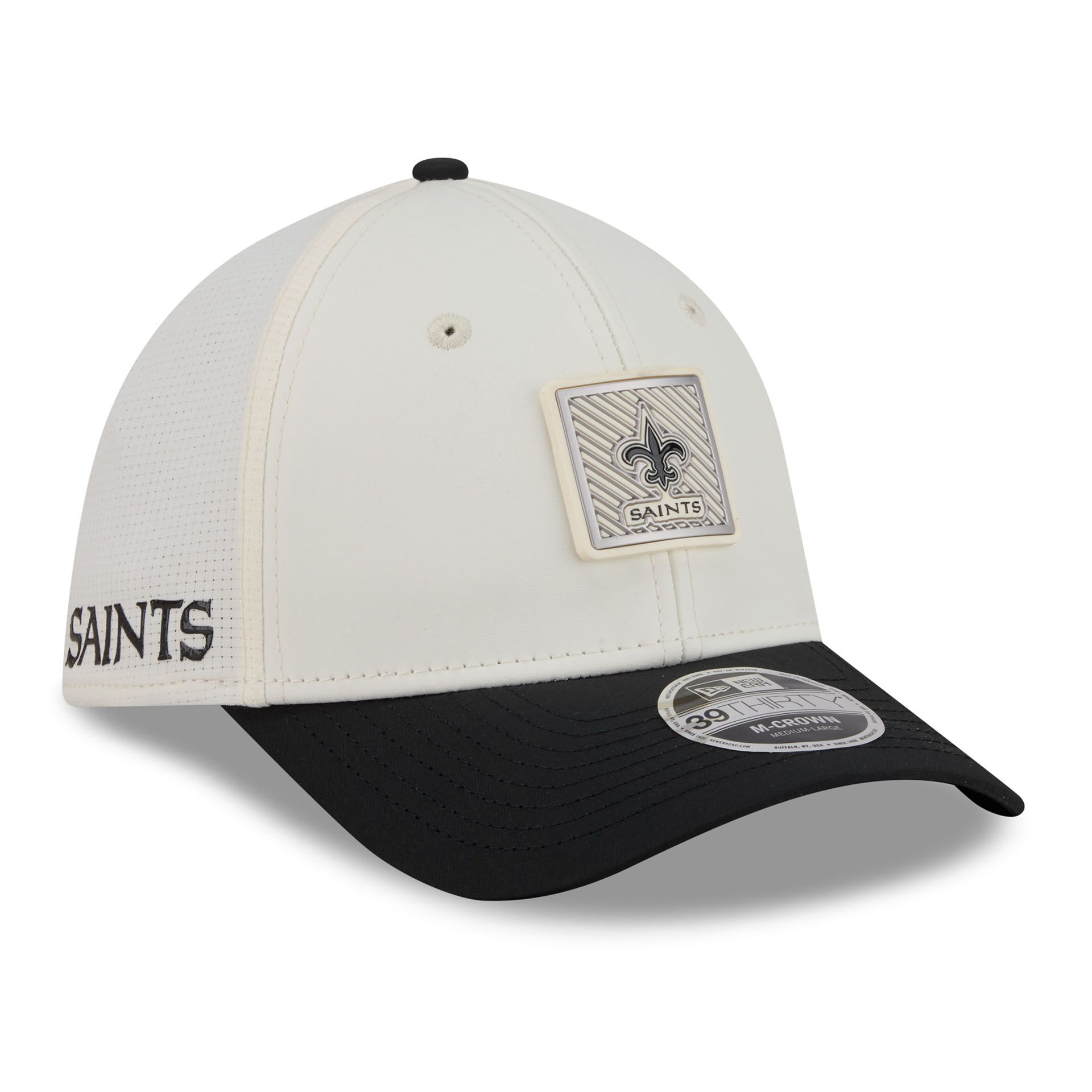 New Orleans Saints 2026 NFL Training Camp 39THIRTY Flex Cap Cream/Schwarz