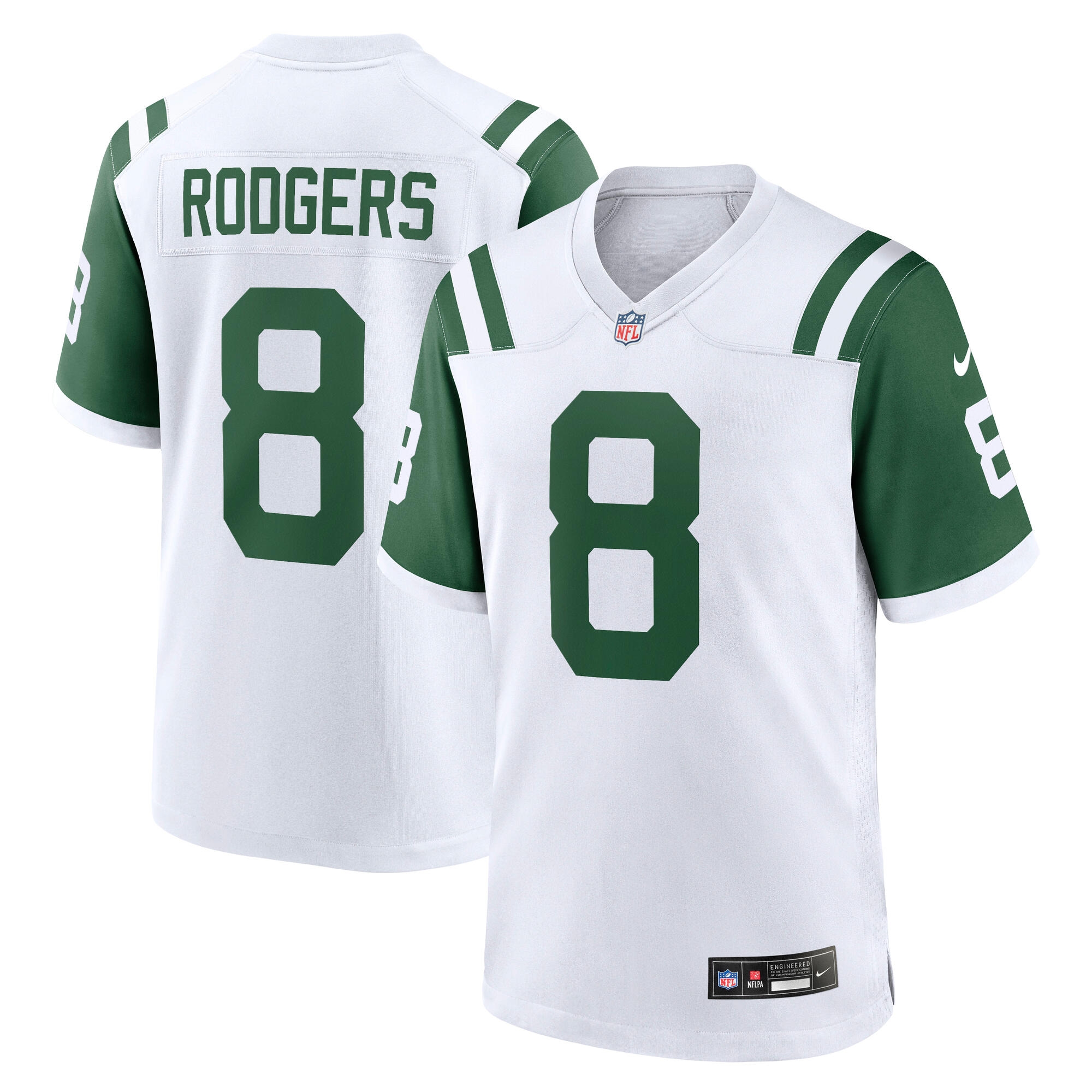 Aaron Rodgers #8 New York Jets Classic Nike Game NFL Trikot Weiß