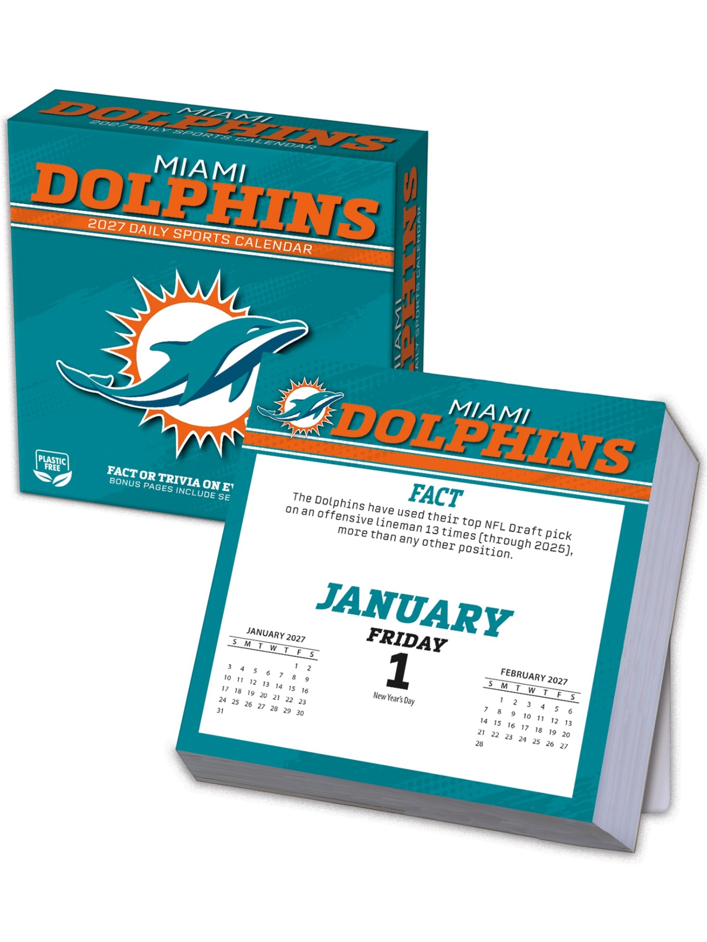 Miami Dolphins 2027 NFL Desk Calendar