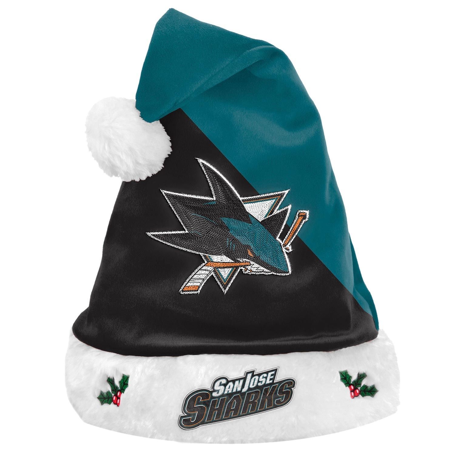 San Jose Sharks FOCO Basic Santa NHL Weihnachtsmannmütze