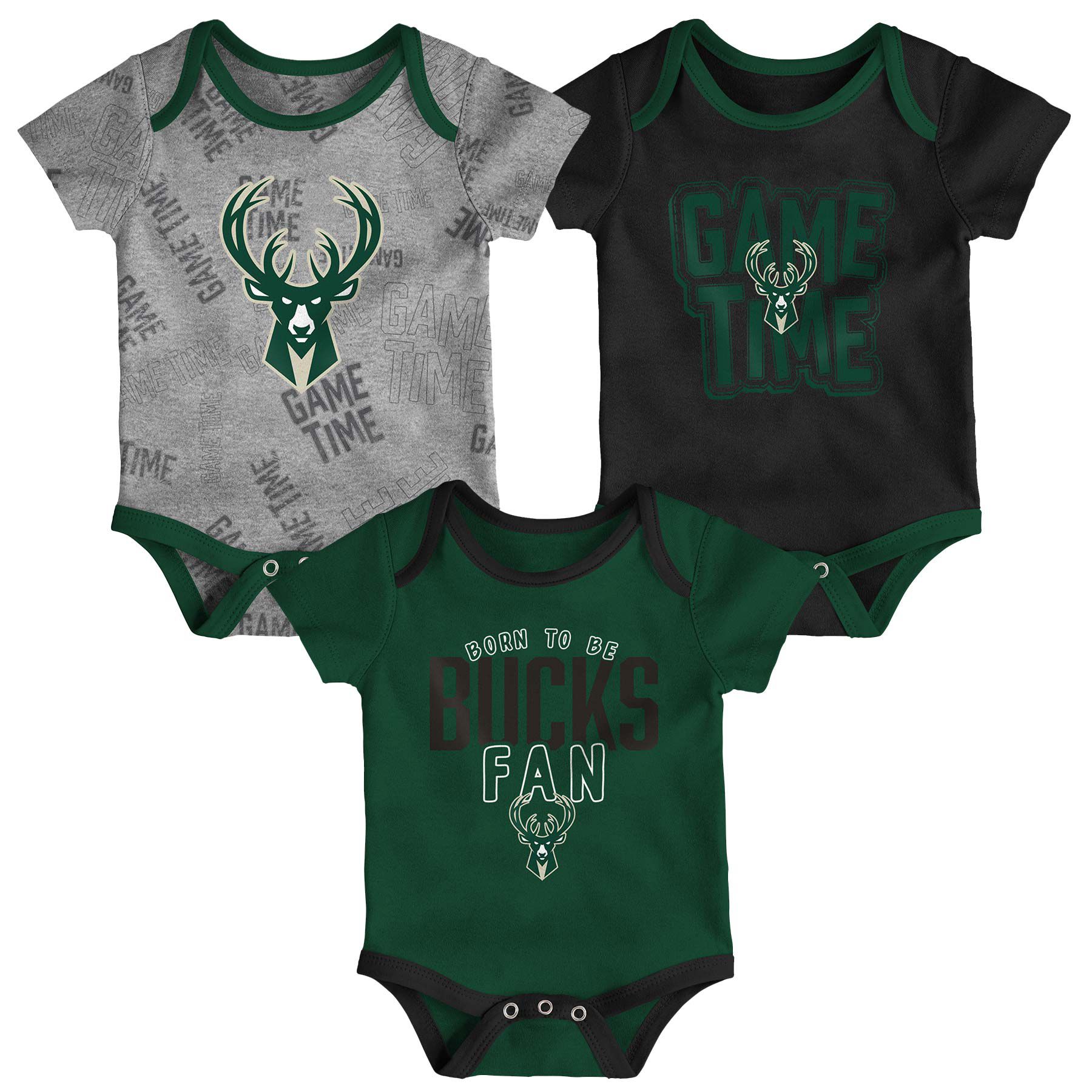 Milwaukee Bucks Game Time NBA Baby Body-Set (3er-Pack)