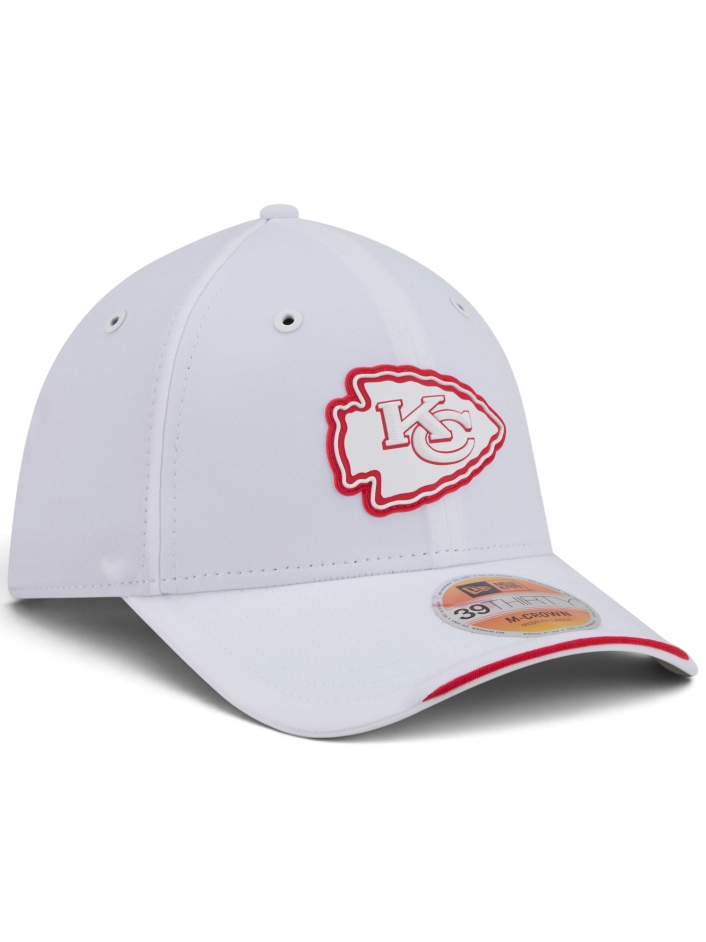 Kansas City Chiefs 2026 NFL Sideline 39THIRTY M-Crown Flex Cap Weiß