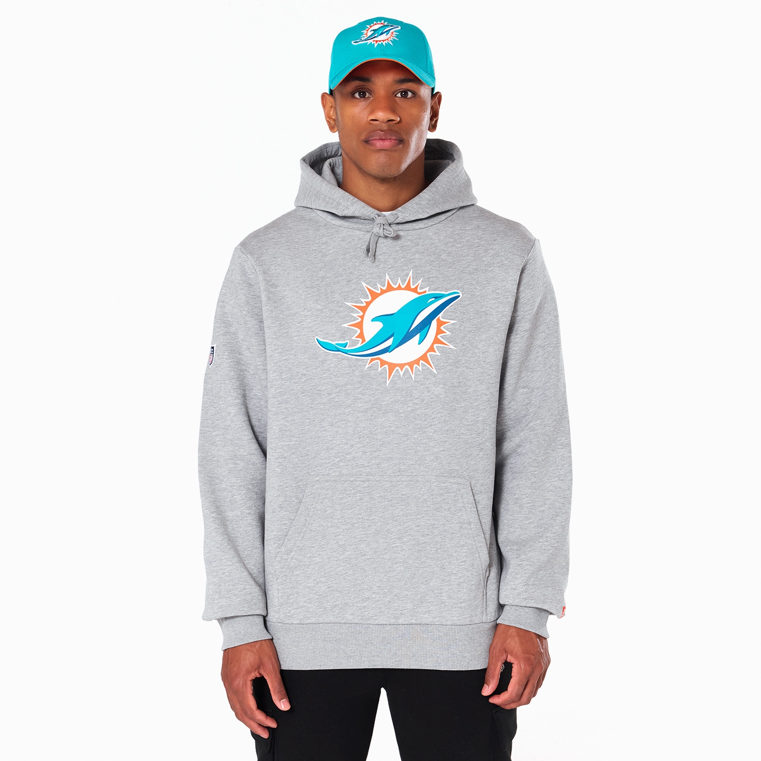Miami Dolphins Logo Hoodie NFL Sweatshirt Grau