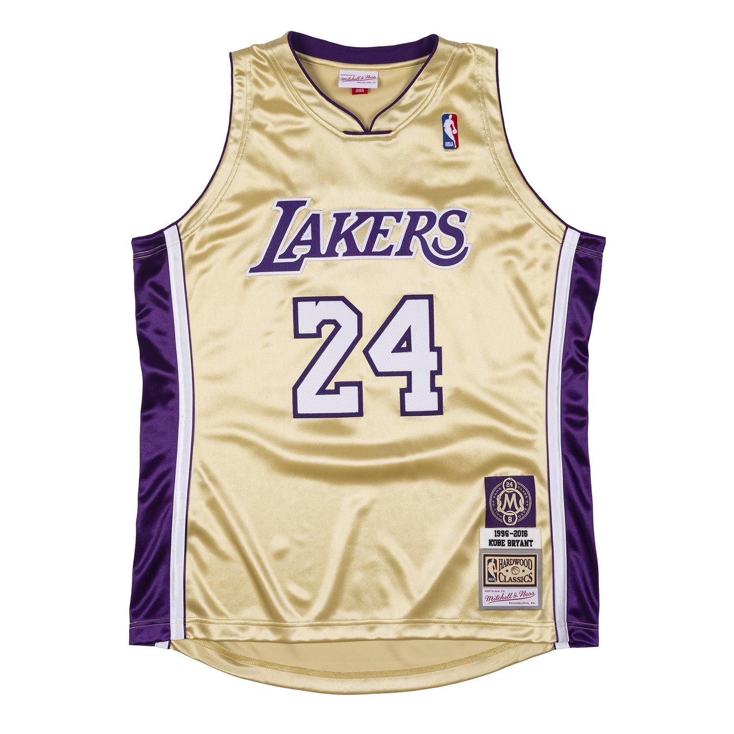 Kobe Bryant #24 Los Angeles Lakers Mitchell & Ness HOF 1996-2016 Authentic NBA Trikot Gold