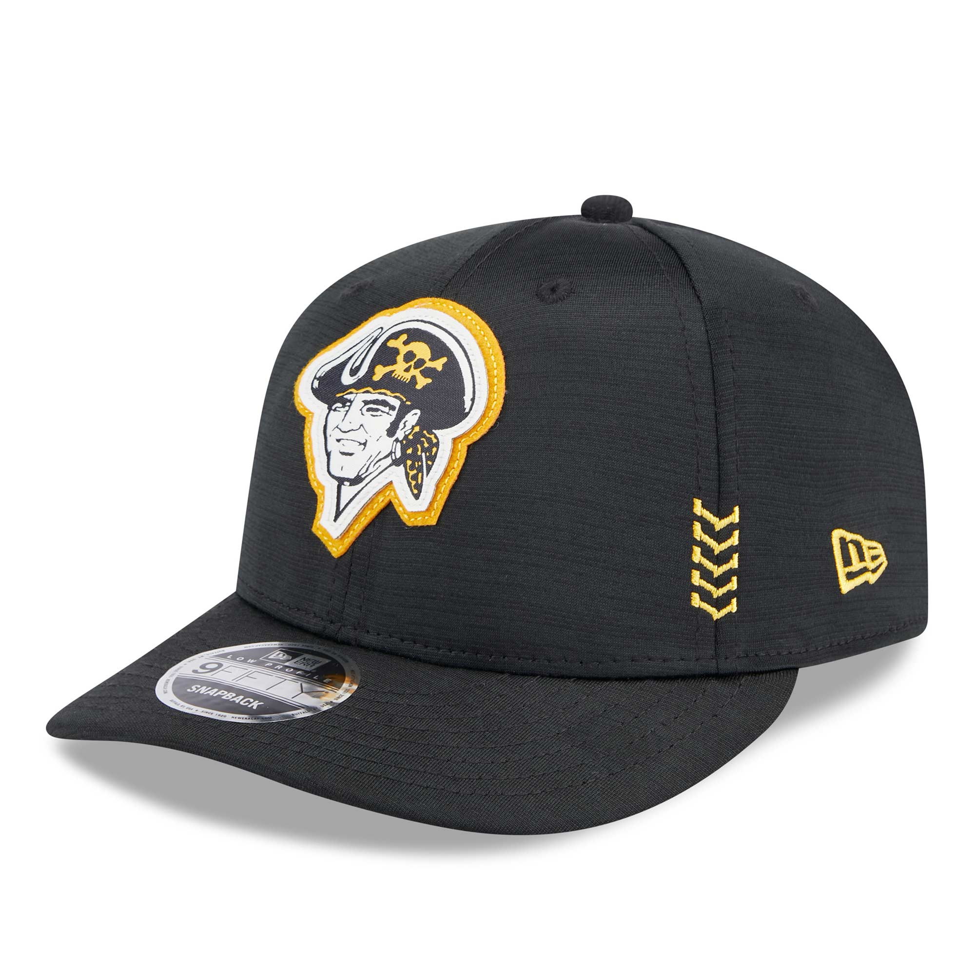 Pittsburgh Pirates 2024 MLB Clubhouse New Era Low Profile 9FIFTY Snapback Cap Schwarz